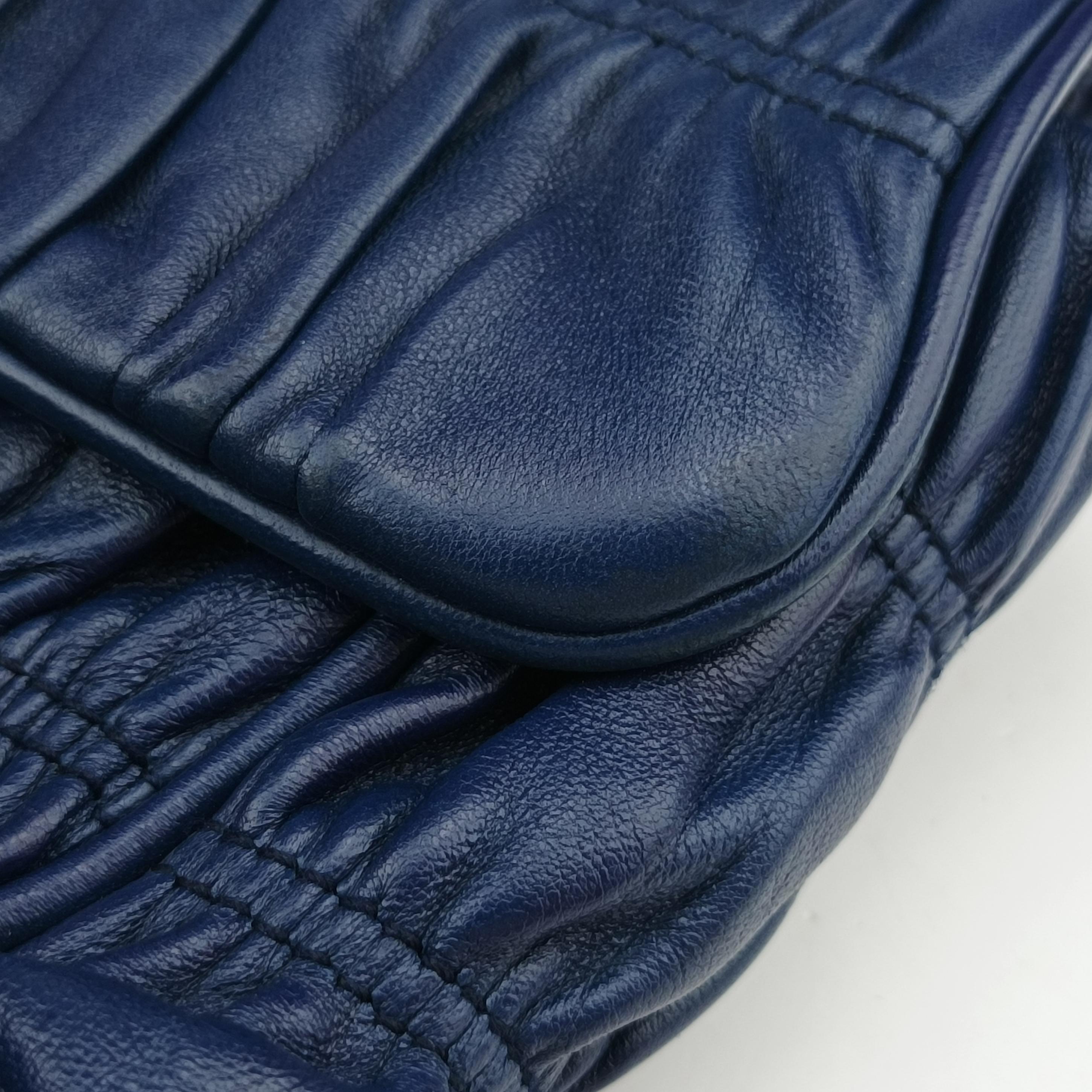 Pre-owned Prada Nappa Gaufre Sound Lock Blue nappa leather BT0939 shoulderbag | stylenewstar