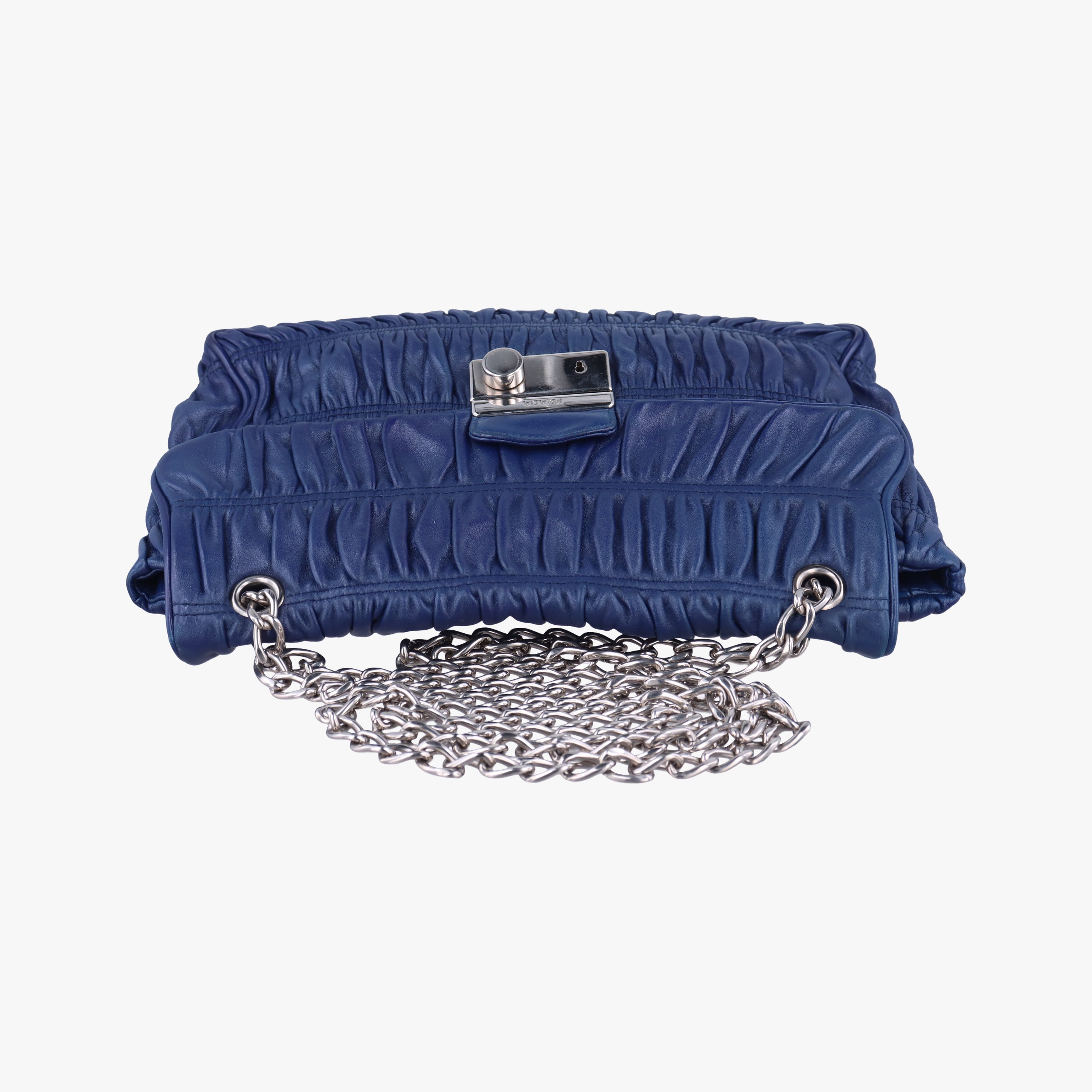 Pre-owned Prada Nappa Gaufre Sound Lock Blue nappa leather BT0939 shoulderbag | stylenewstar