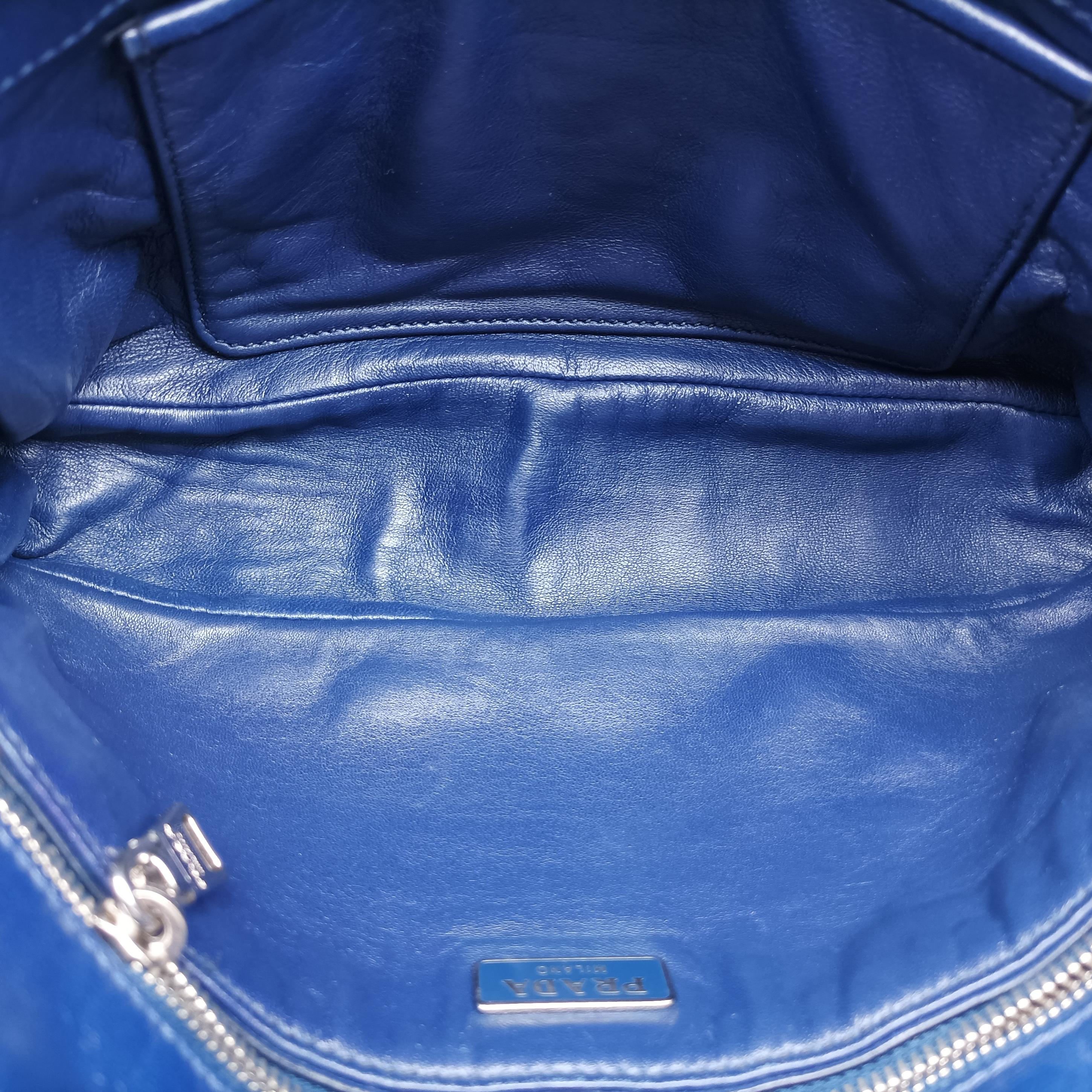 Pre-owned Prada Nappa Gaufre Sound Lock Blue nappa leather BT0939 shoulderbag | stylenewstar