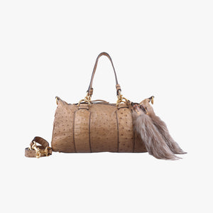 Pre-owned Gucci Ostrich Sumila Tote beige Ostrich Leather 269928 shoulderbag | stylenewstar