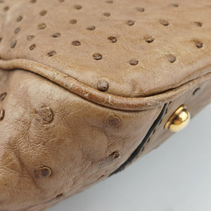 Pre-owned Gucci Ostrich Sumila Tote beige Ostrich Leather 269928 shoulderbag | stylenewstar