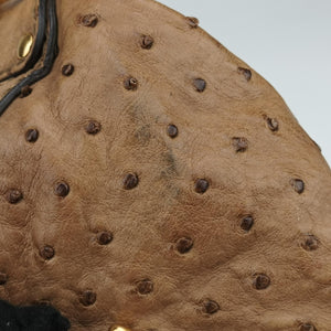 Pre-owned Gucci Ostrich Sumila Tote beige Ostrich Leather 269928 shoulderbag | stylenewstar