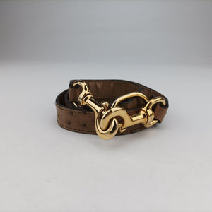 Pre-owned Gucci Ostrich Sumila Tote beige Ostrich Leather 269928 shoulderbag | stylenewstar