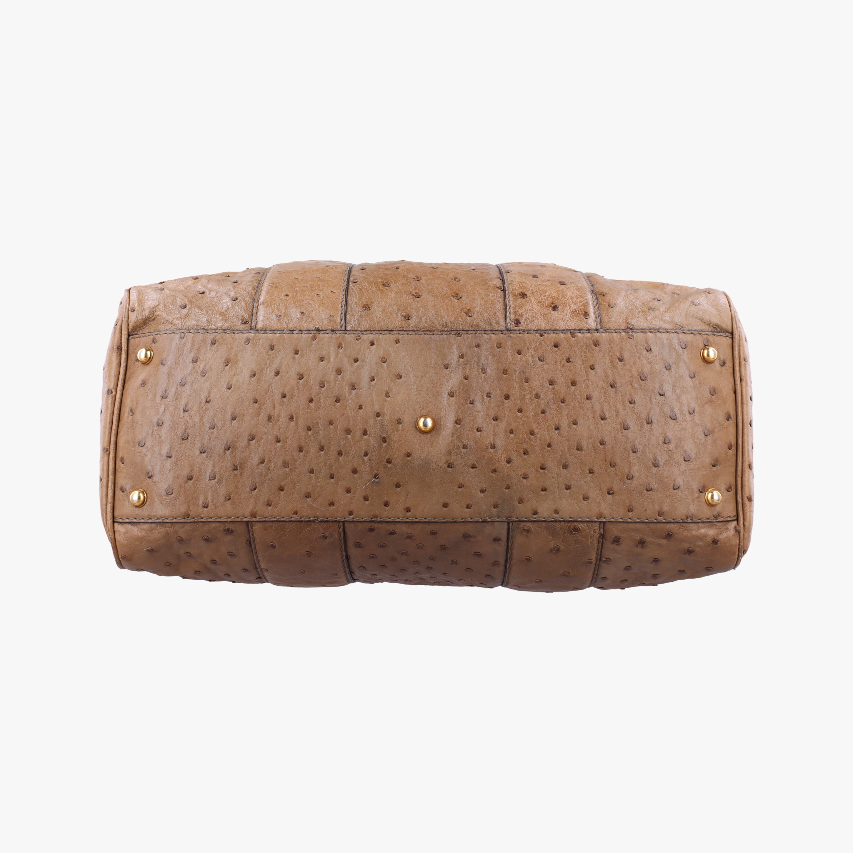 Pre-owned Gucci Ostrich Sumila Tote beige Ostrich Leather 269928 shoulderbag | stylenewstar