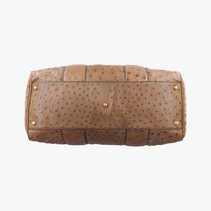 Pre-owned Gucci Ostrich Sumila Tote beige Ostrich Leather 269928 shoulderbag | stylenewstar