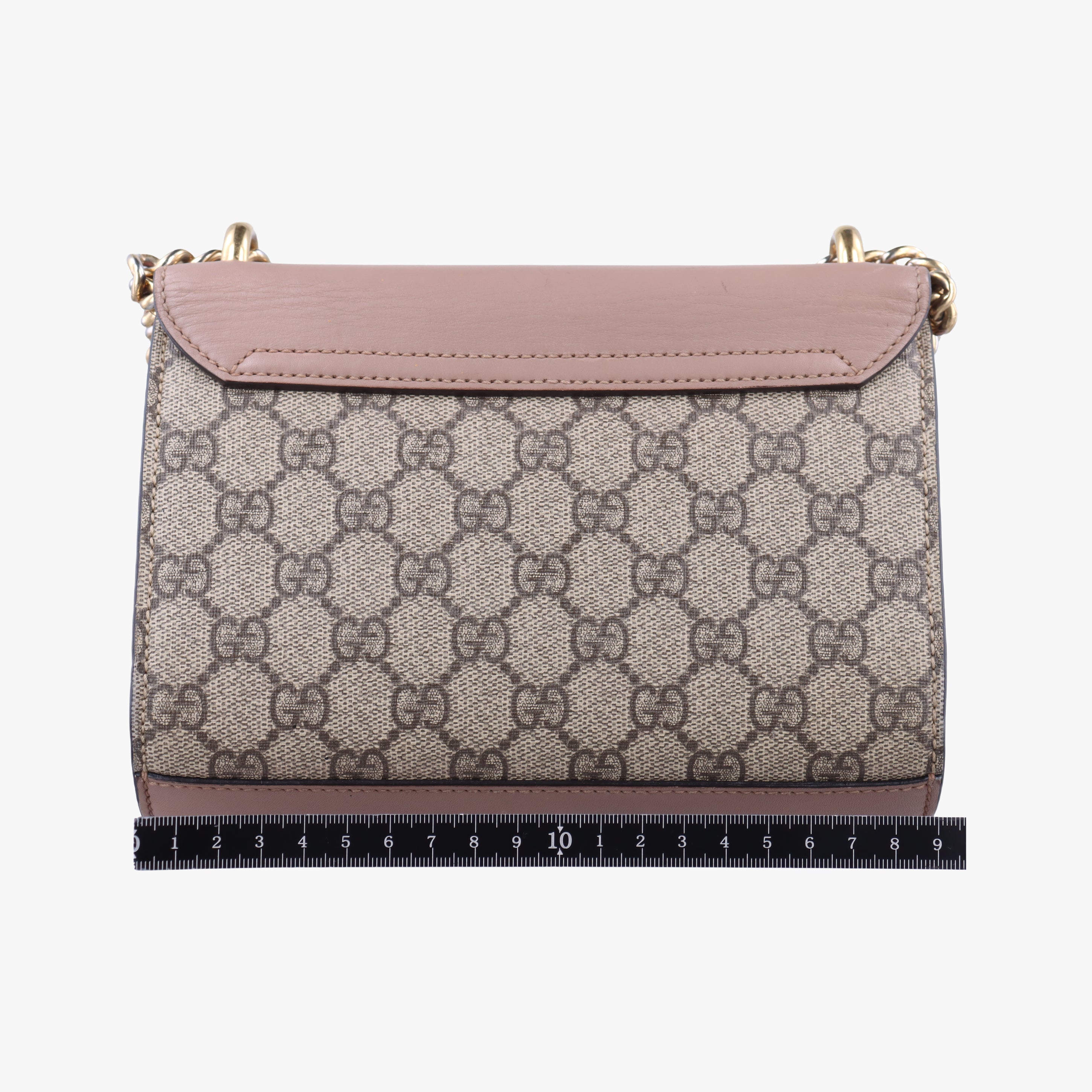 Pre-owned Gucci Padlock pink×beige PVC coated canvas×leather 432182 shoulderbag | stylenewstar