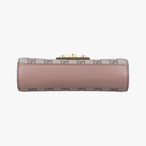 Pre-owned Gucci Padlock pink×beige PVC coated canvas×leather 432182 shoulderbag | stylenewstar