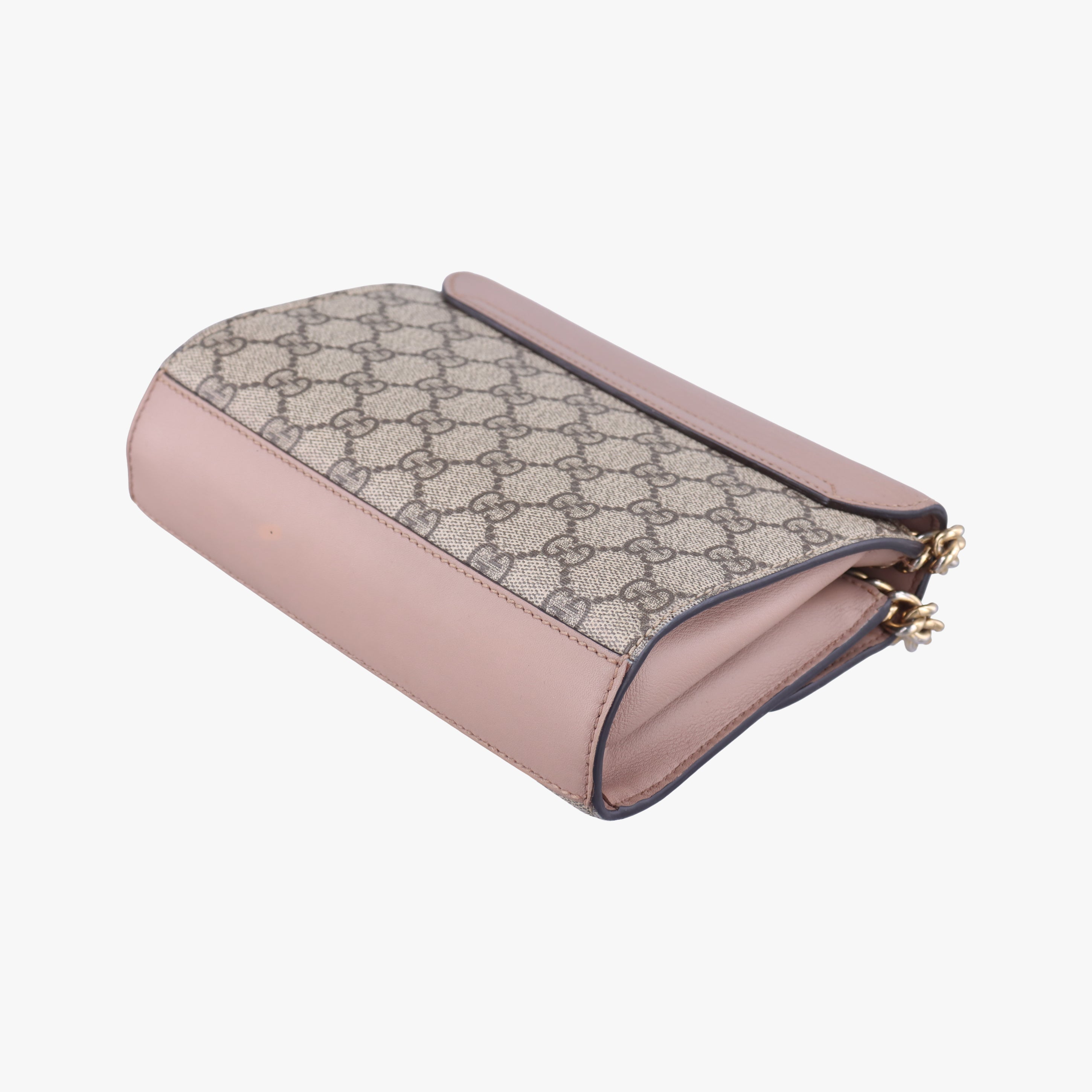 Pre-owned Gucci Padlock pink×beige PVC coated canvas×leather 432182 shoulderbag | stylenewstar
