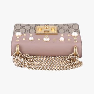 Pre-owned Gucci Padlock pink×beige PVC coated canvas×leather 432182 shoulderbag | stylenewstar