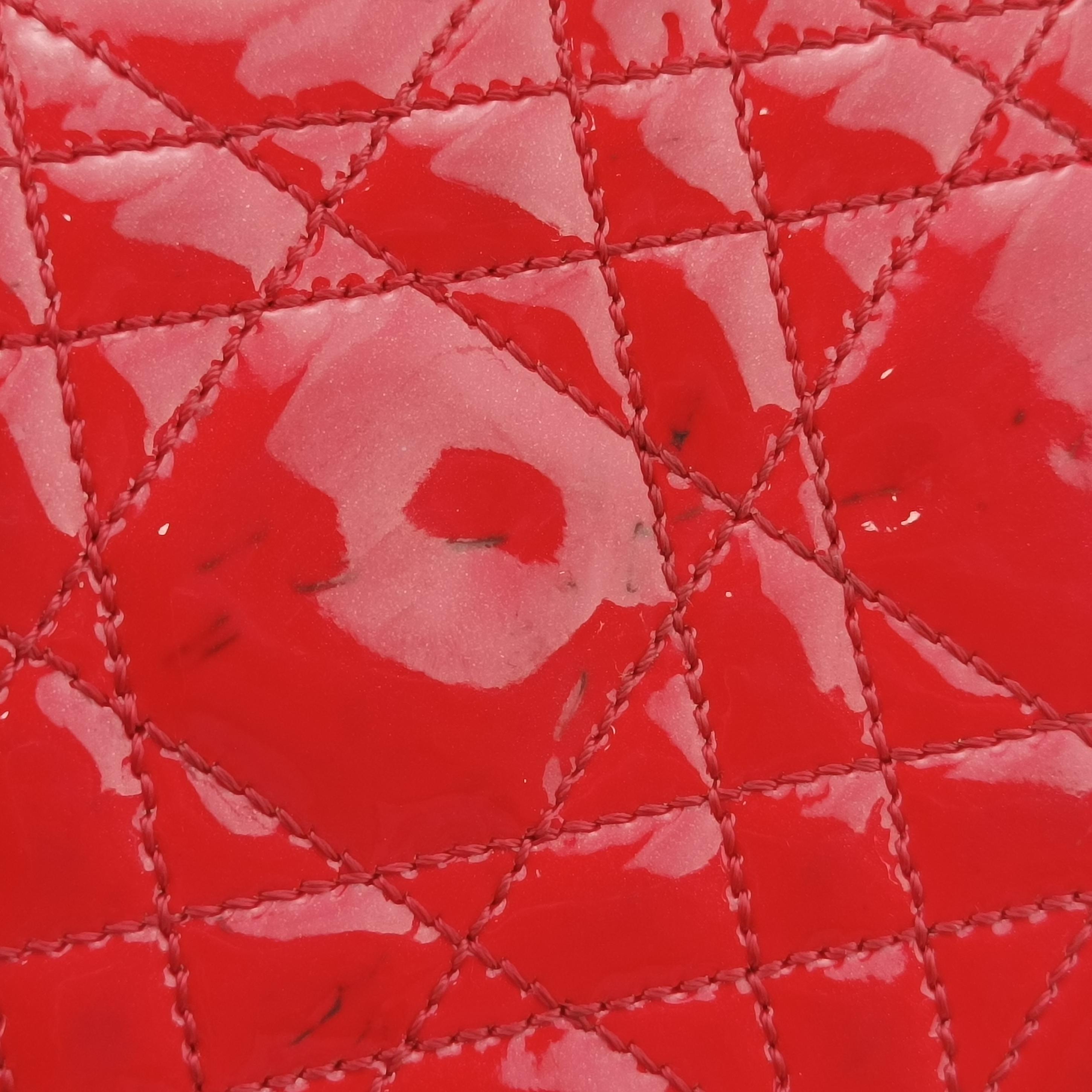 Vintage Christian Dior Cannage New Lock Red Patent  handbag | stylenewstar