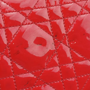 Vintage Christian Dior Cannage New Lock Red Patent  handbag | stylenewstar