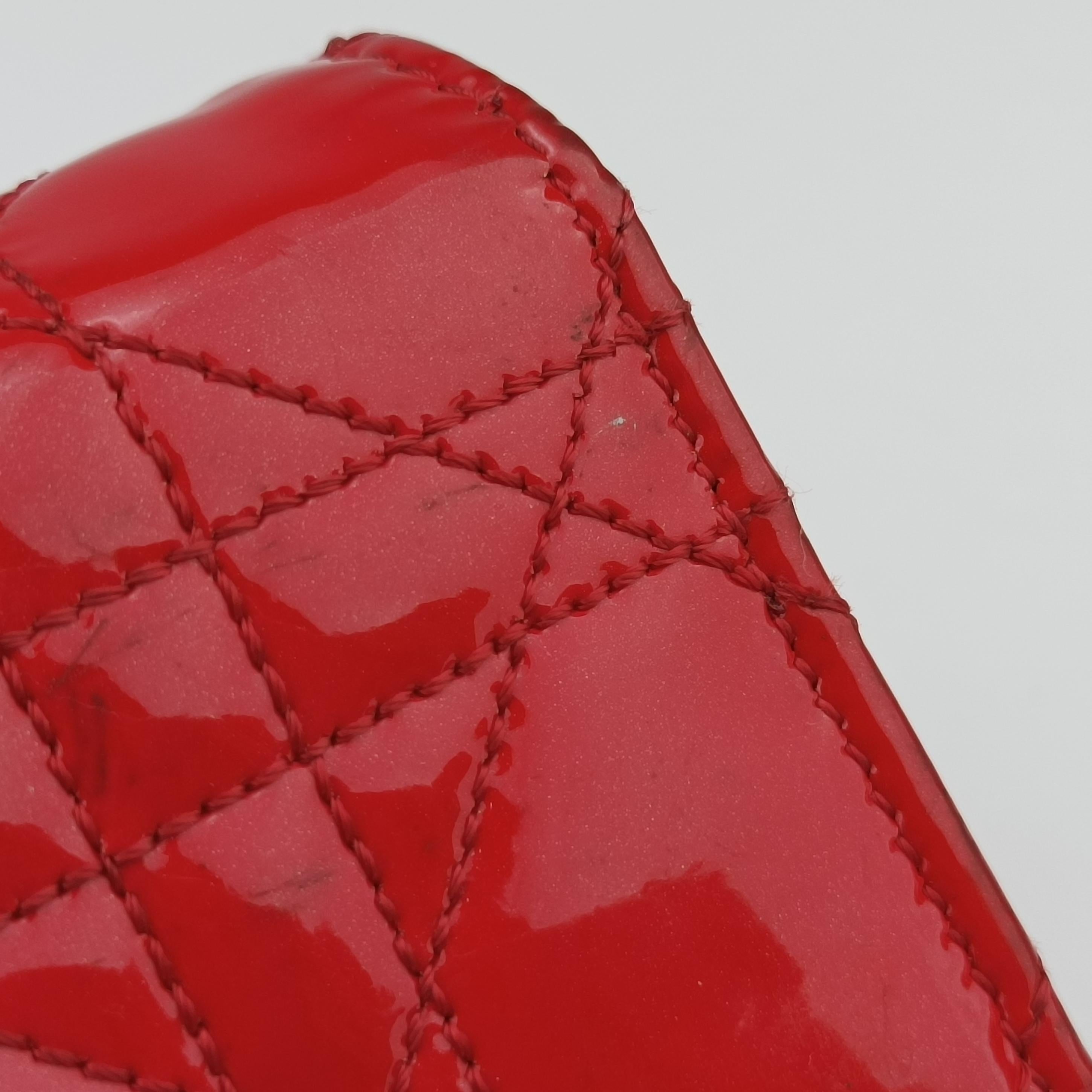 Vintage Christian Dior Cannage New Lock Red Patent  handbag | stylenewstar