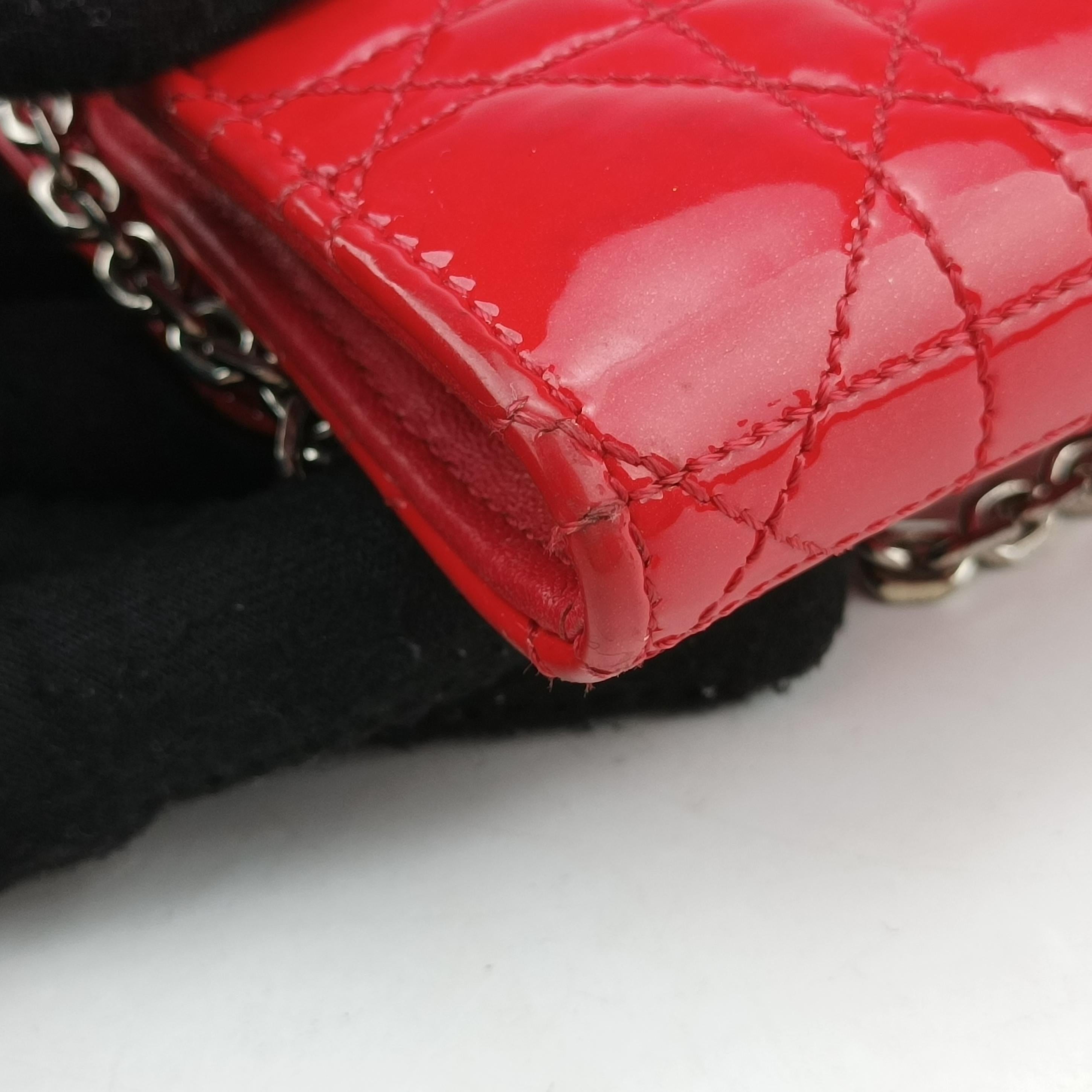 Vintage Christian Dior Cannage New Lock Red Patent  handbag | stylenewstar