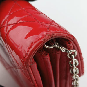 Vintage Christian Dior Cannage New Lock Red Patent  handbag | stylenewstar