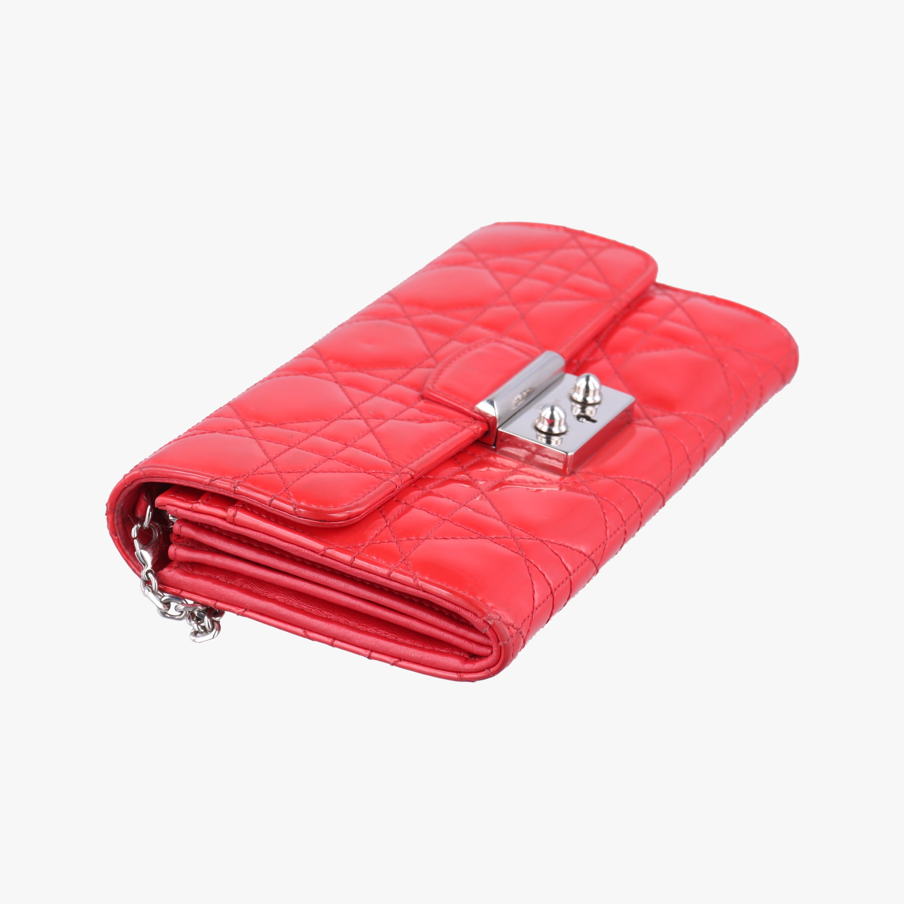 Vintage Christian Dior Cannage New Lock Red Patent  handbag | stylenewstar