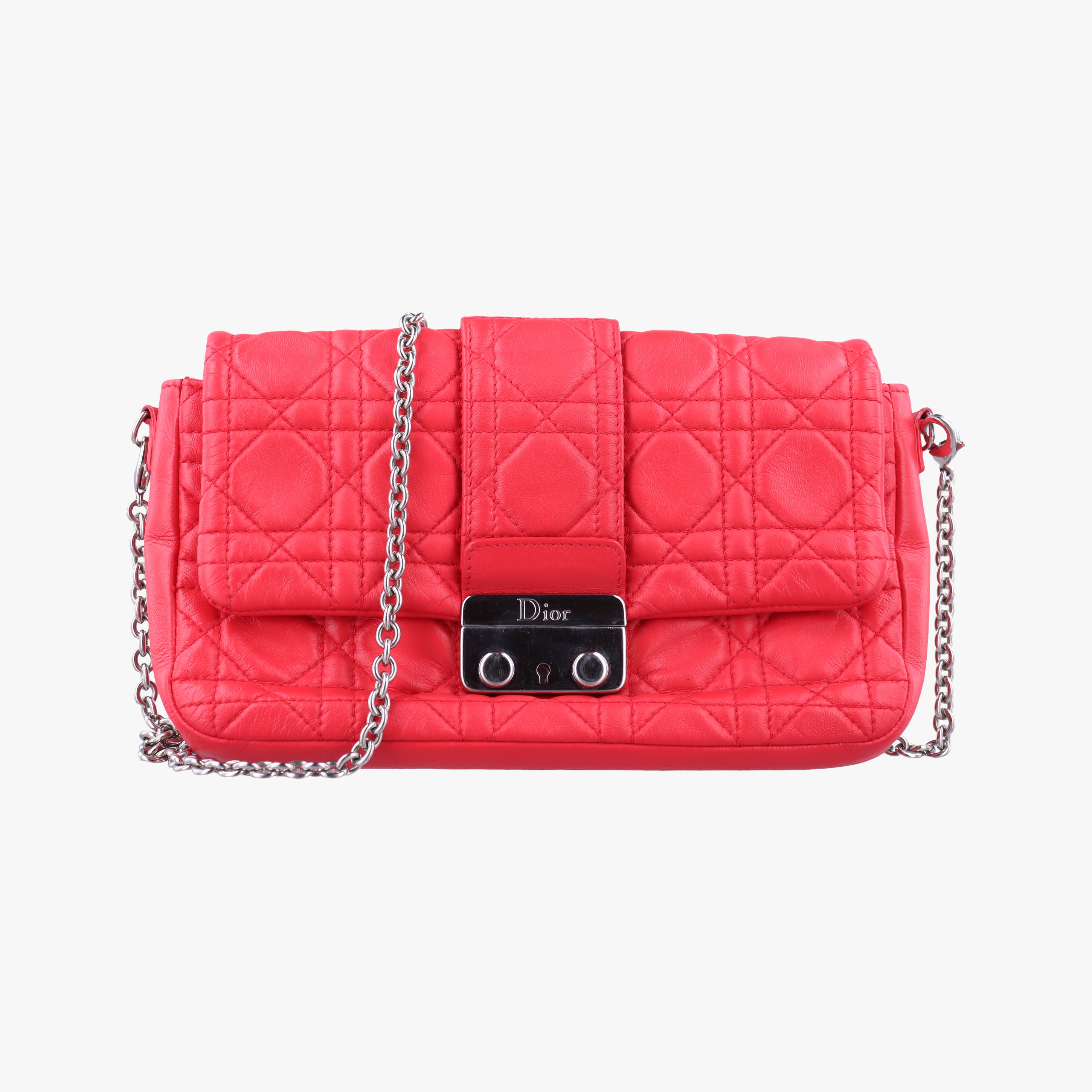 Secondhand Christian Dior Miss Dior Cannage New Lock Red lambskin  shoulderbag | stylenewstar