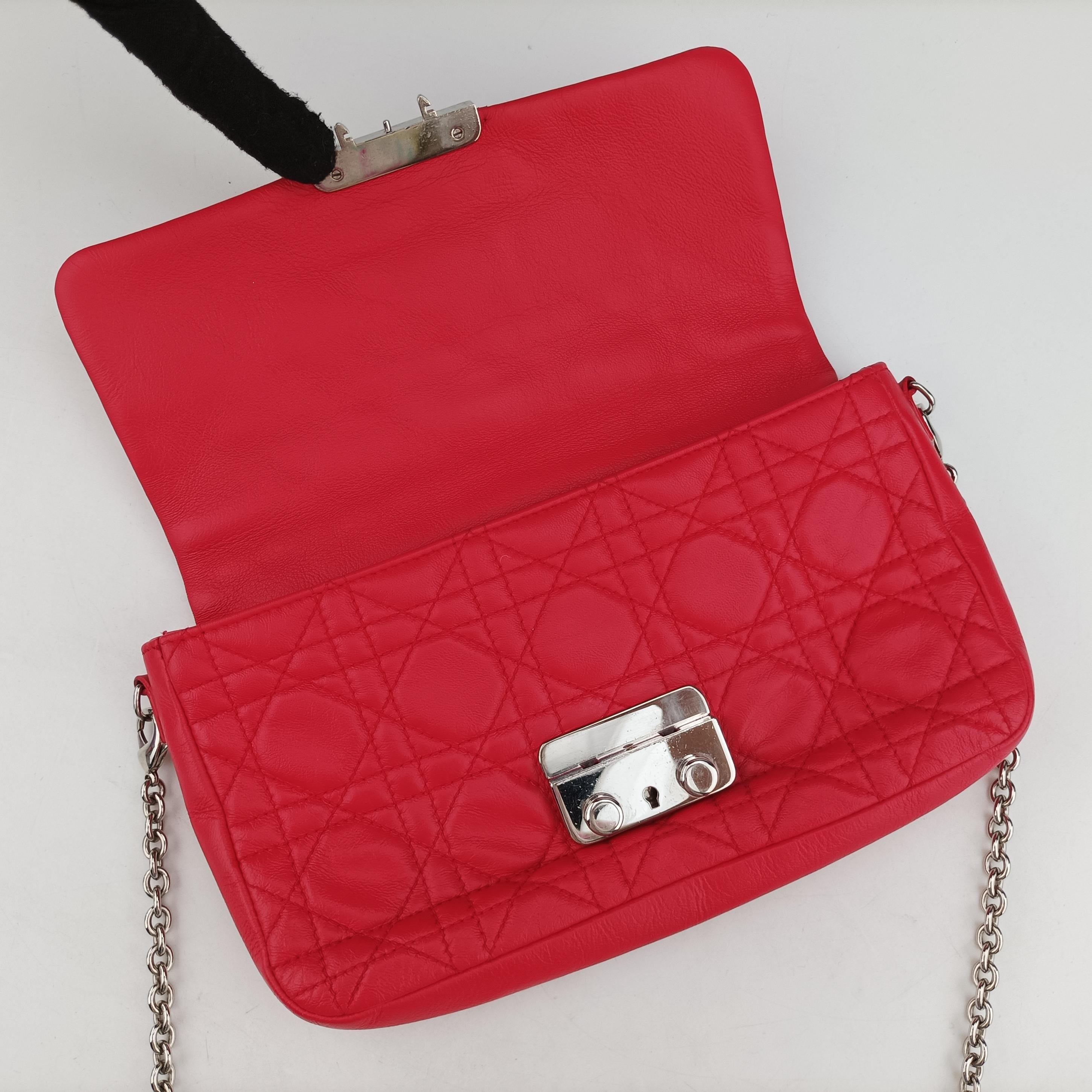 Secondhand Christian Dior Miss Dior Cannage New Lock Red lambskin  shoulderbag | stylenewstar