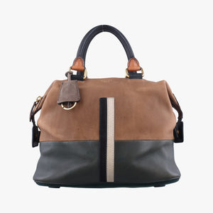 Pre-owned Celine Boston Racer Bowling Black x Brown leather  handbag | stylenewstar