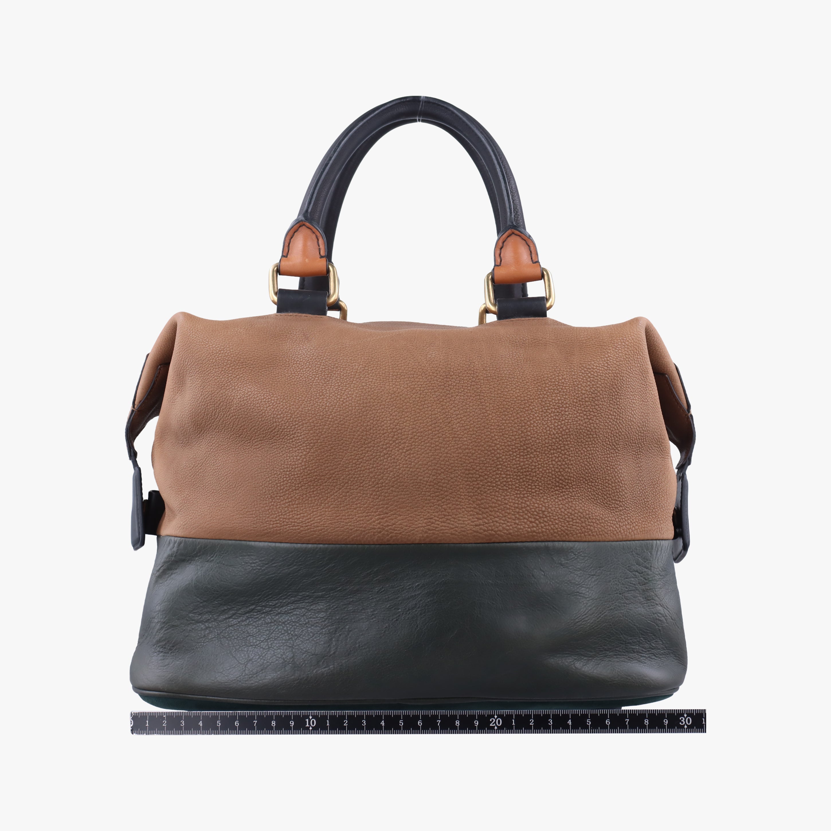 Pre-owned Celine Boston Racer Bowling Black x Brown leather  handbag | stylenewstar