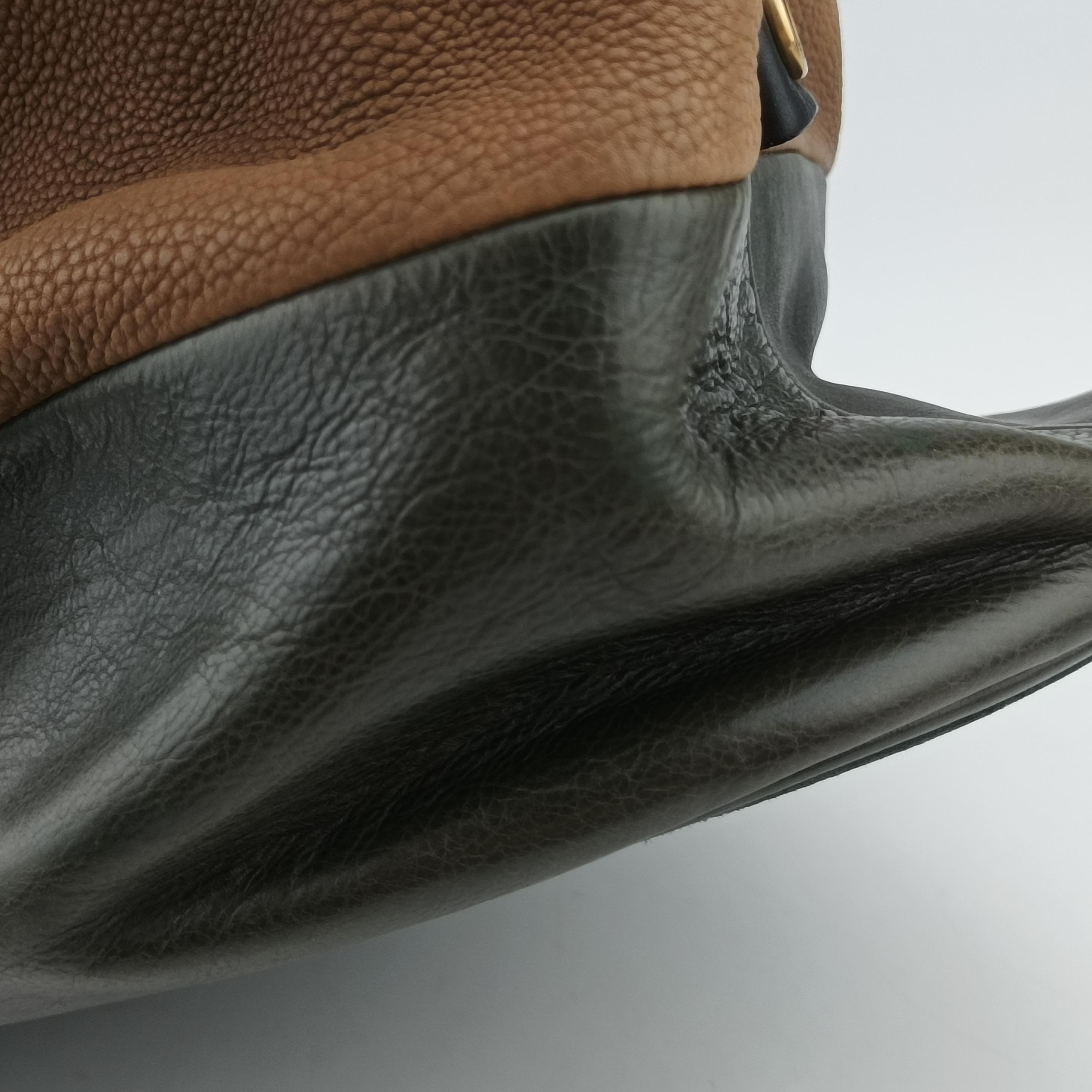 Pre-owned Celine Boston Racer Bowling Black x Brown leather  handbag | stylenewstar