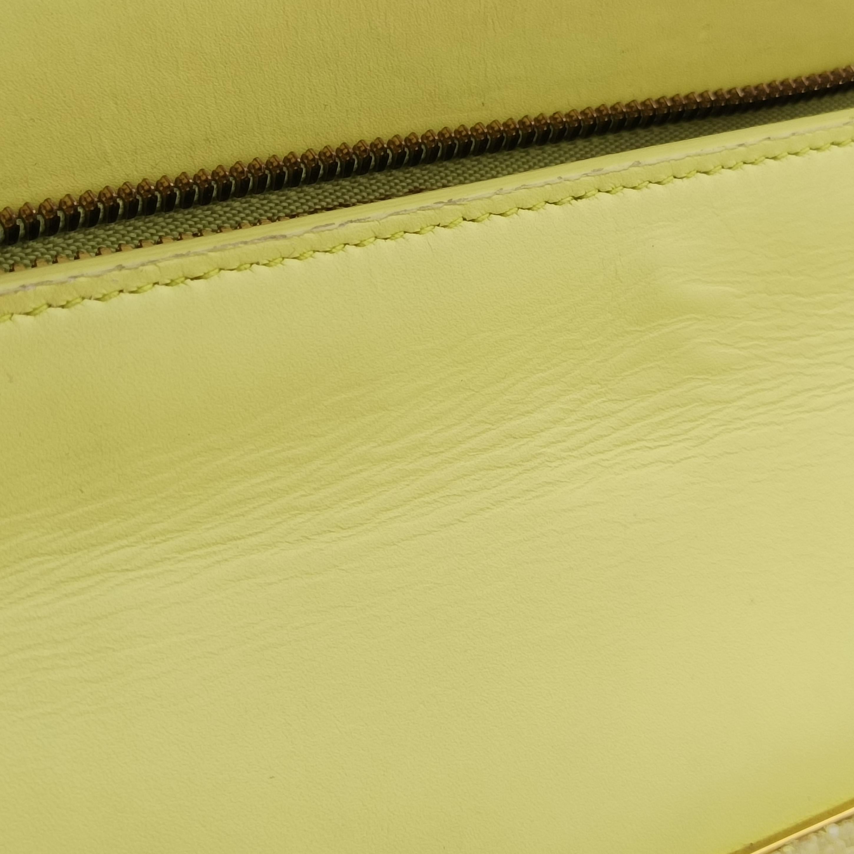 Pre-owned Balenciaga Le Dix Cartable Yellow Leather  shoulderbag | stylenewstar