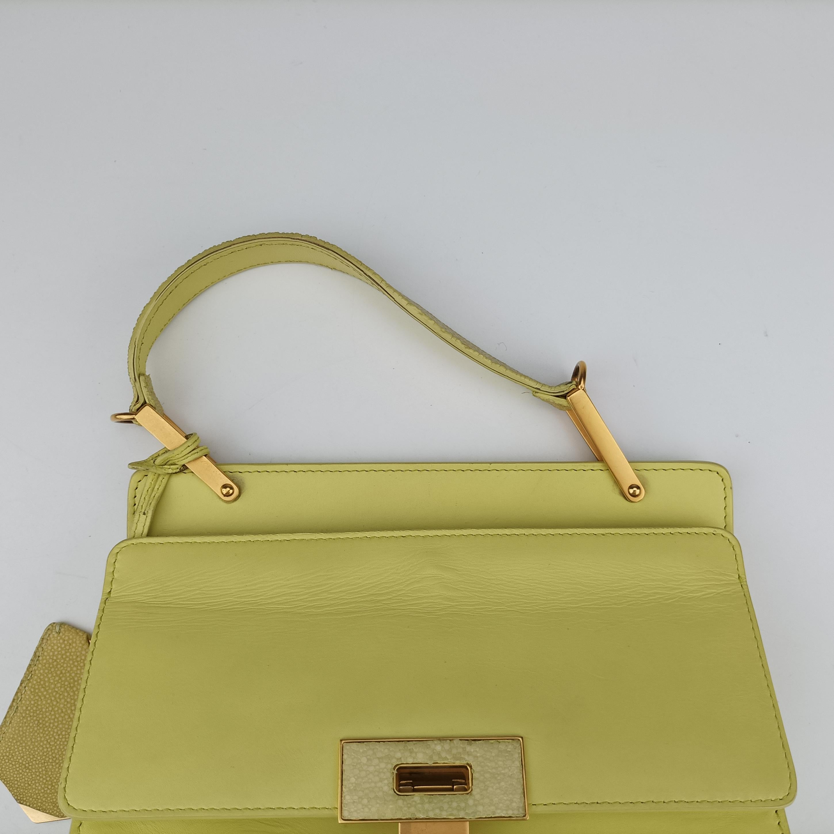 Pre-owned Balenciaga Le Dix Cartable Yellow Leather  shoulderbag | stylenewstar