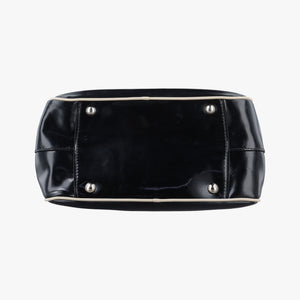 Vintage Miu Miu Double Zip Bowling Black patent  handbag | stylenewstar