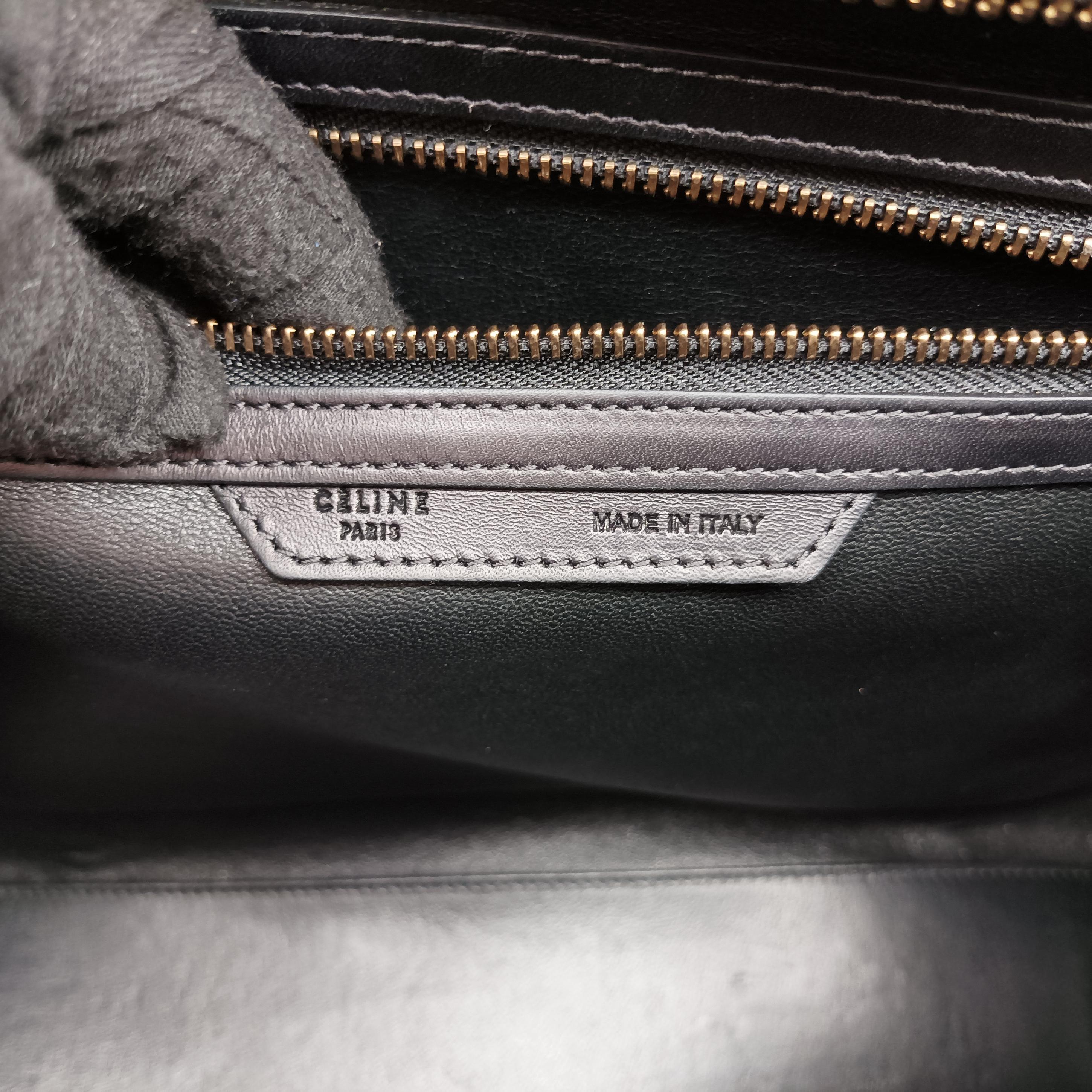 Pre-owned Celine Luggage Mini Shopper Pink x Black fabric×Leather  handbag | stylenewstar