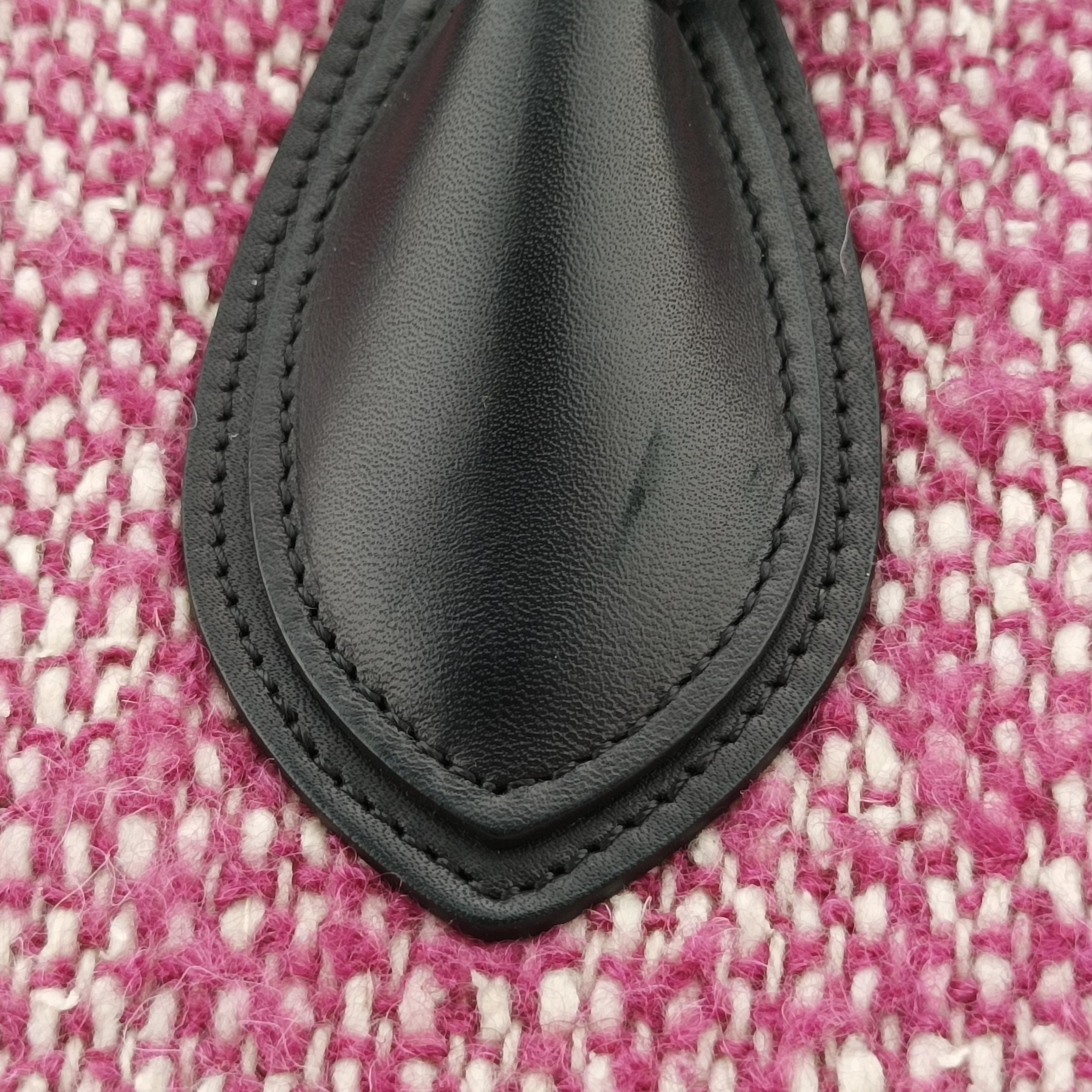 Pre-owned Celine Luggage Mini Shopper Pink x Black fabric×Leather  handbag | stylenewstar