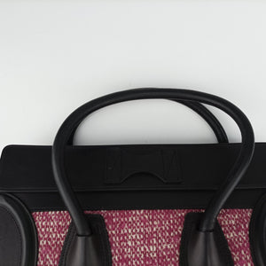 Pre-owned Celine Luggage Mini Shopper Pink x Black fabric×Leather  handbag | stylenewstar