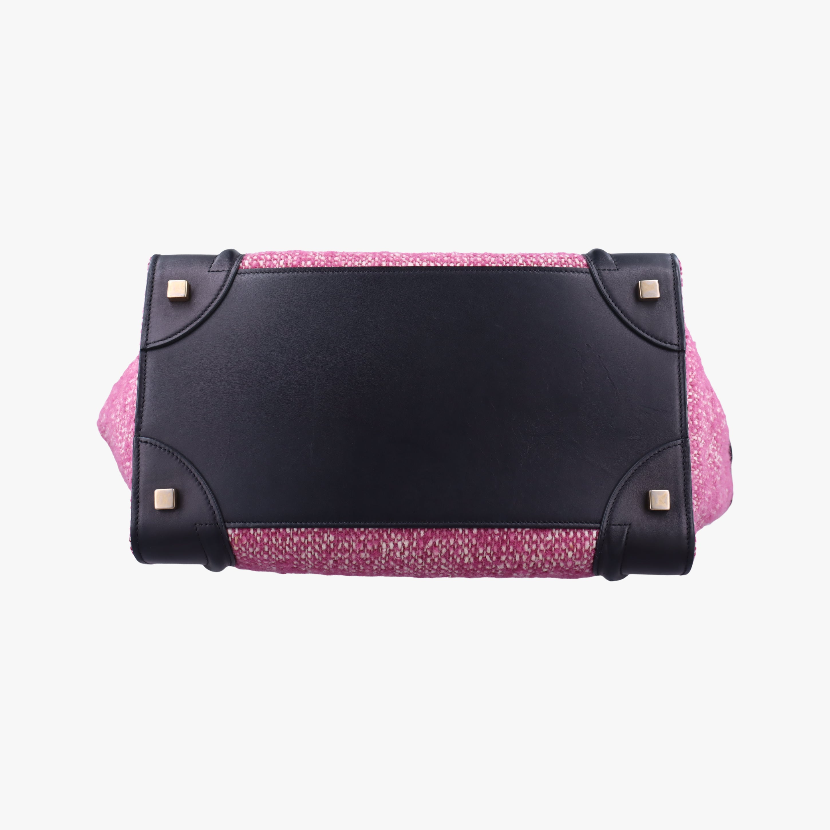 Pre-owned Celine Luggage Mini Shopper Pink x Black fabric×Leather  handbag | stylenewstar