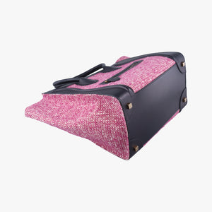Pre-owned Celine Luggage Mini Shopper Pink x Black fabric×Leather  handbag | stylenewstar