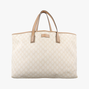 Pre-owned Gucci Guccissima GG Imprime White PVC coated canvas 211120 handbag | stylenewstar