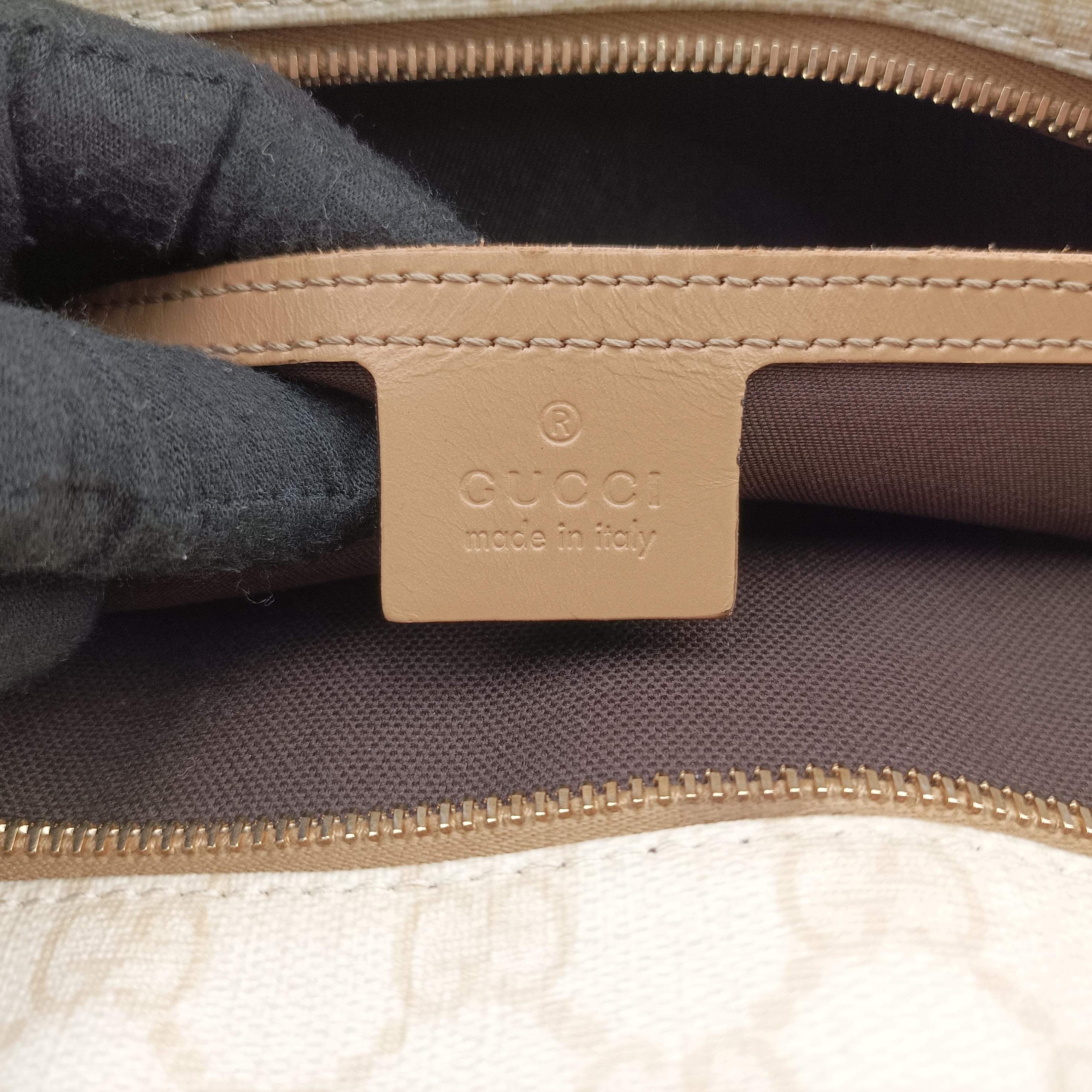 Pre-owned Gucci Guccissima GG Imprime White PVC coated canvas 211120 handbag | stylenewstar