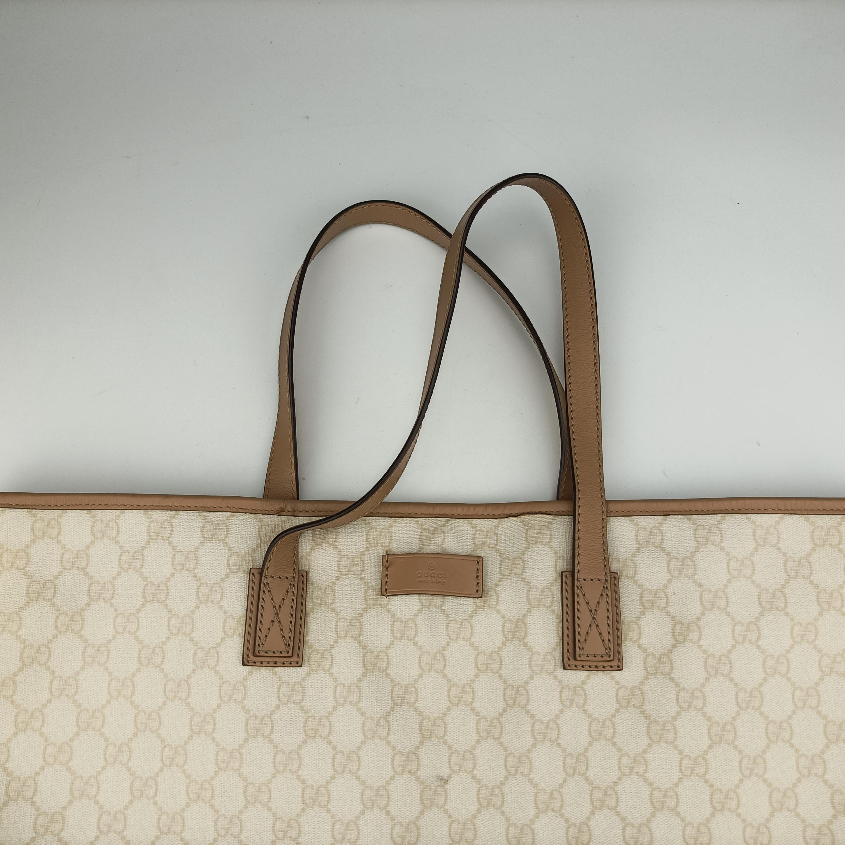 Pre-owned Gucci Guccissima GG Imprime White PVC coated canvas 211120 handbag | stylenewstar