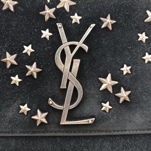 Pre-owned Yves Saint Laurent Kate Star Black Suede 471286 shoulderbag | stylenewstar