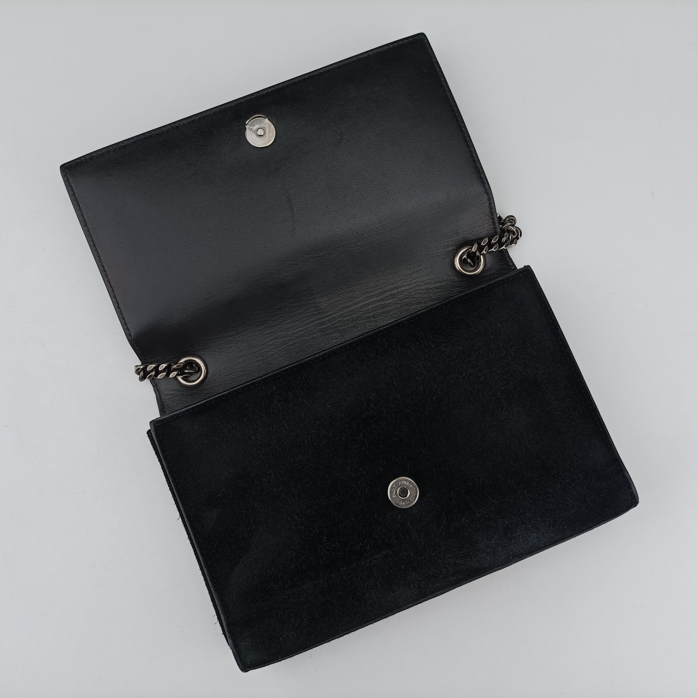 Pre-owned Yves Saint Laurent Kate Star Black Suede 471286 shoulderbag | stylenewstar