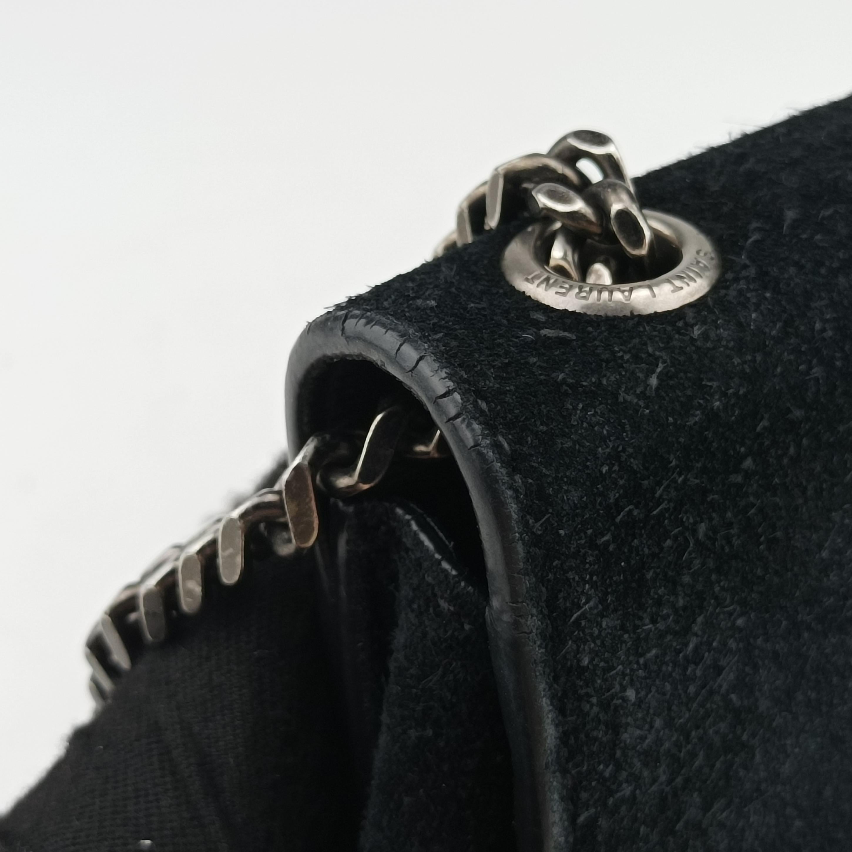 Pre-owned Yves Saint Laurent Kate Star Black Suede 471286 shoulderbag | stylenewstar