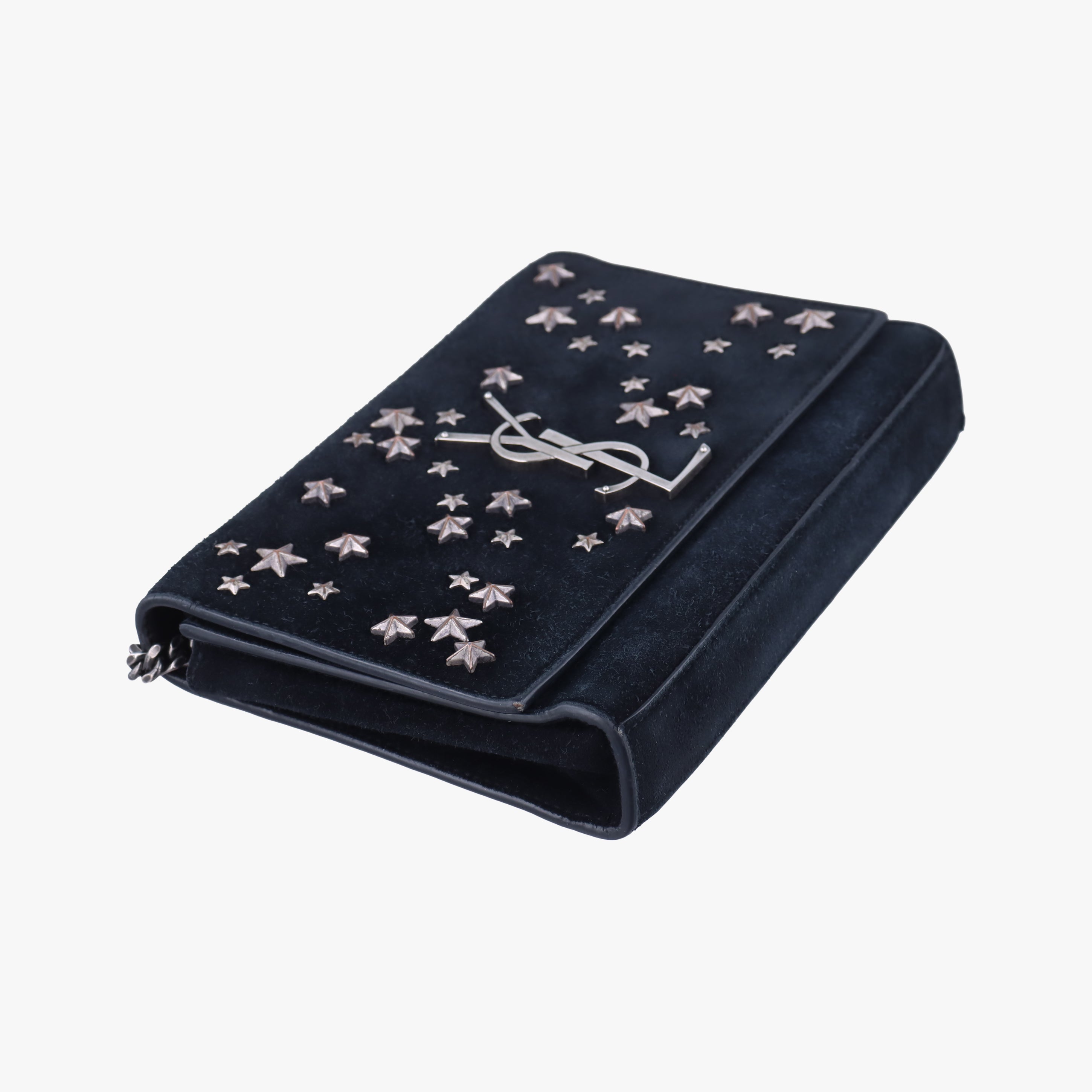 Pre-owned Yves Saint Laurent Kate Star Black Suede 471286 shoulderbag | stylenewstar