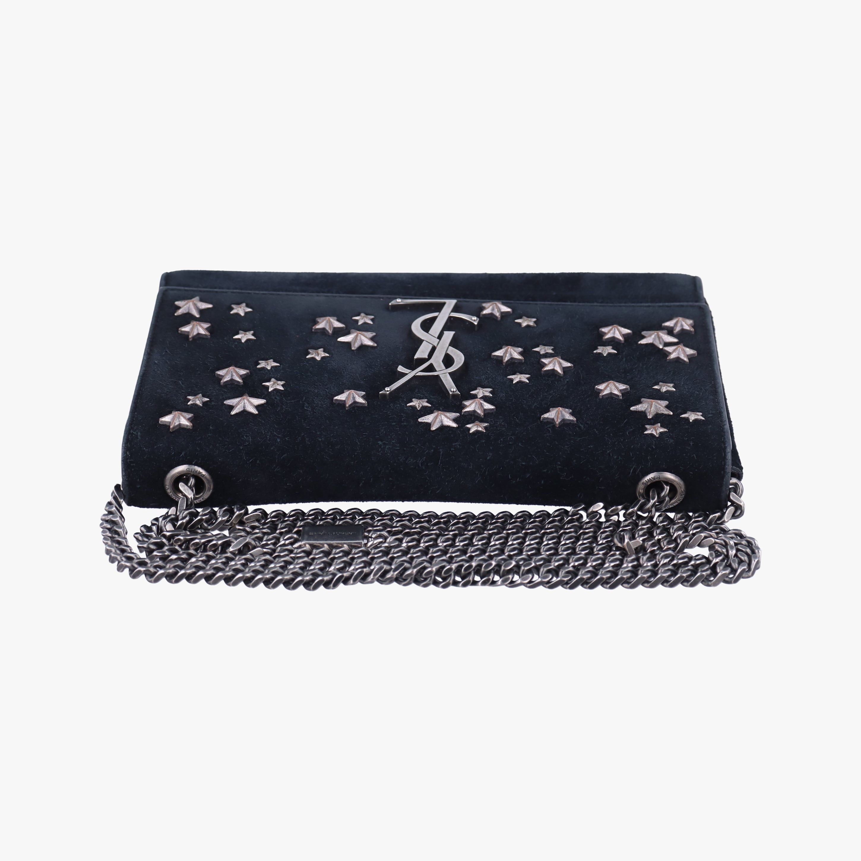 Pre-owned Yves Saint Laurent Kate Star Black Suede 471286 shoulderbag | stylenewstar