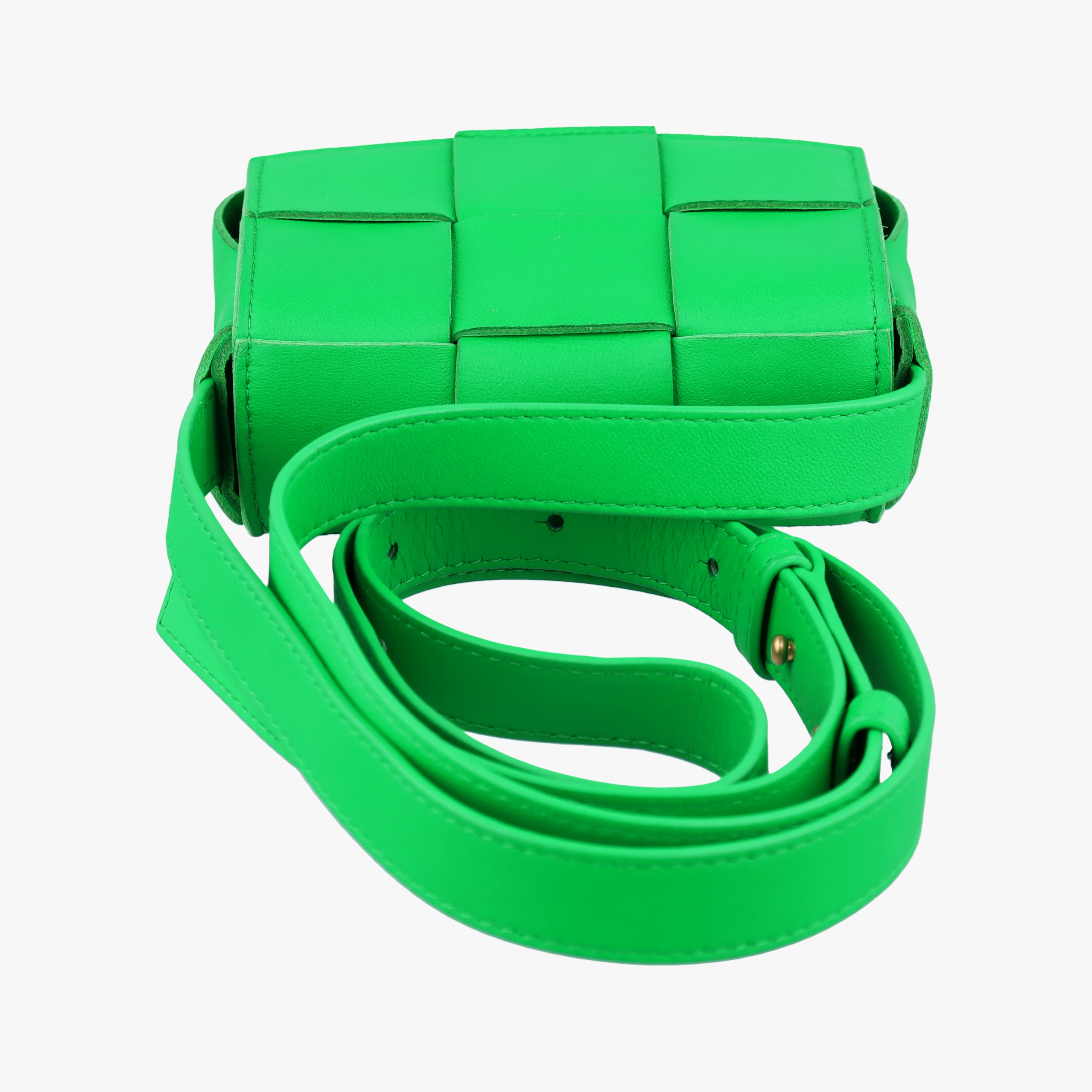 Pre-owned Bottega Veneta candy cassette Green lambskin  shoulderbag | stylenewstar