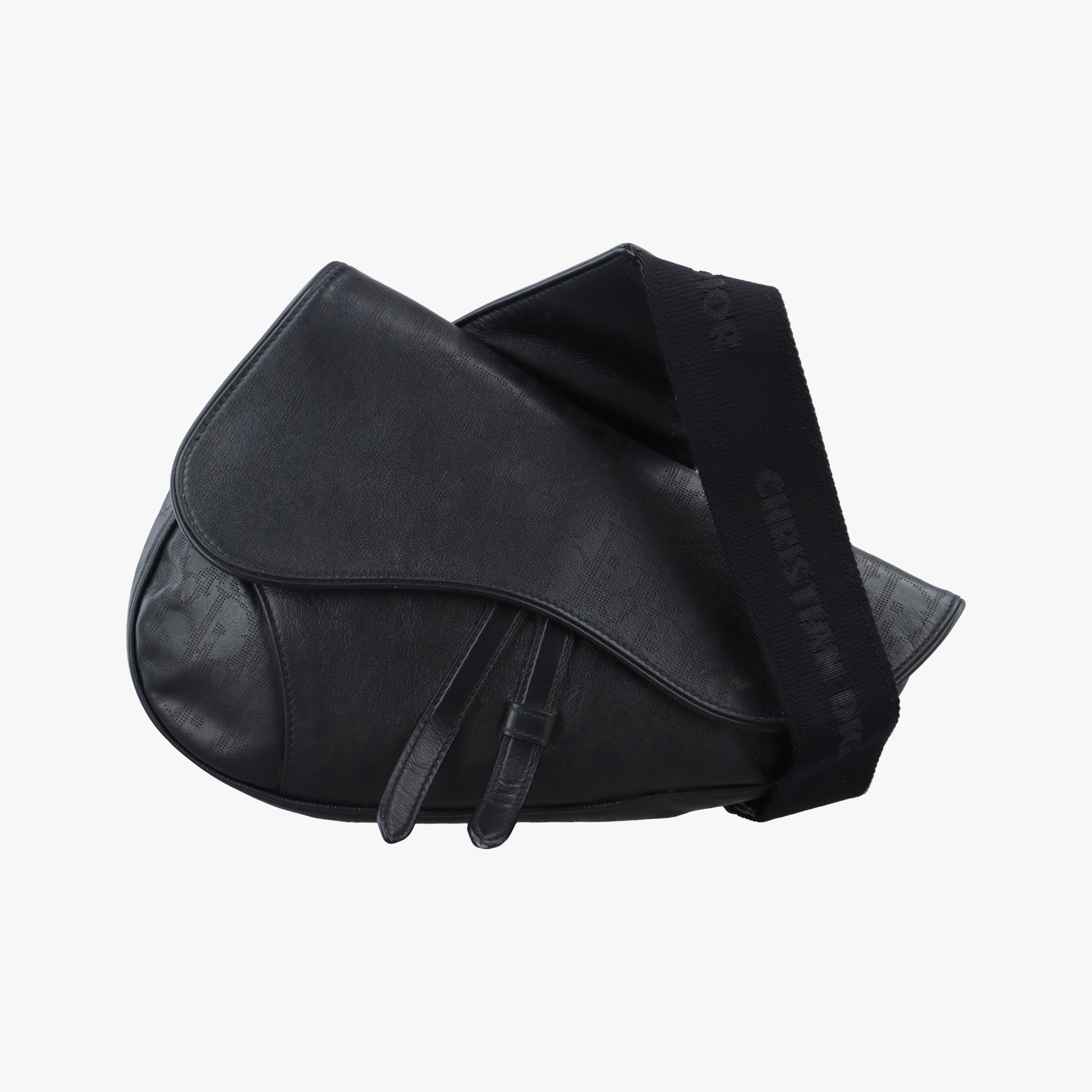 Vintage Christian Dior saddle Black leather  crossbodybag | stylenewstar