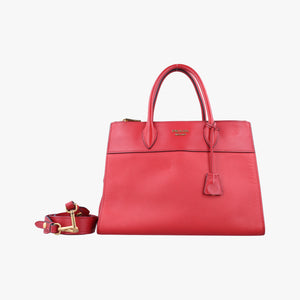 Pre-owned Prada Paradigm Red SAFFIANO Leather 1BA130 shoulderbag | stylenewstar
