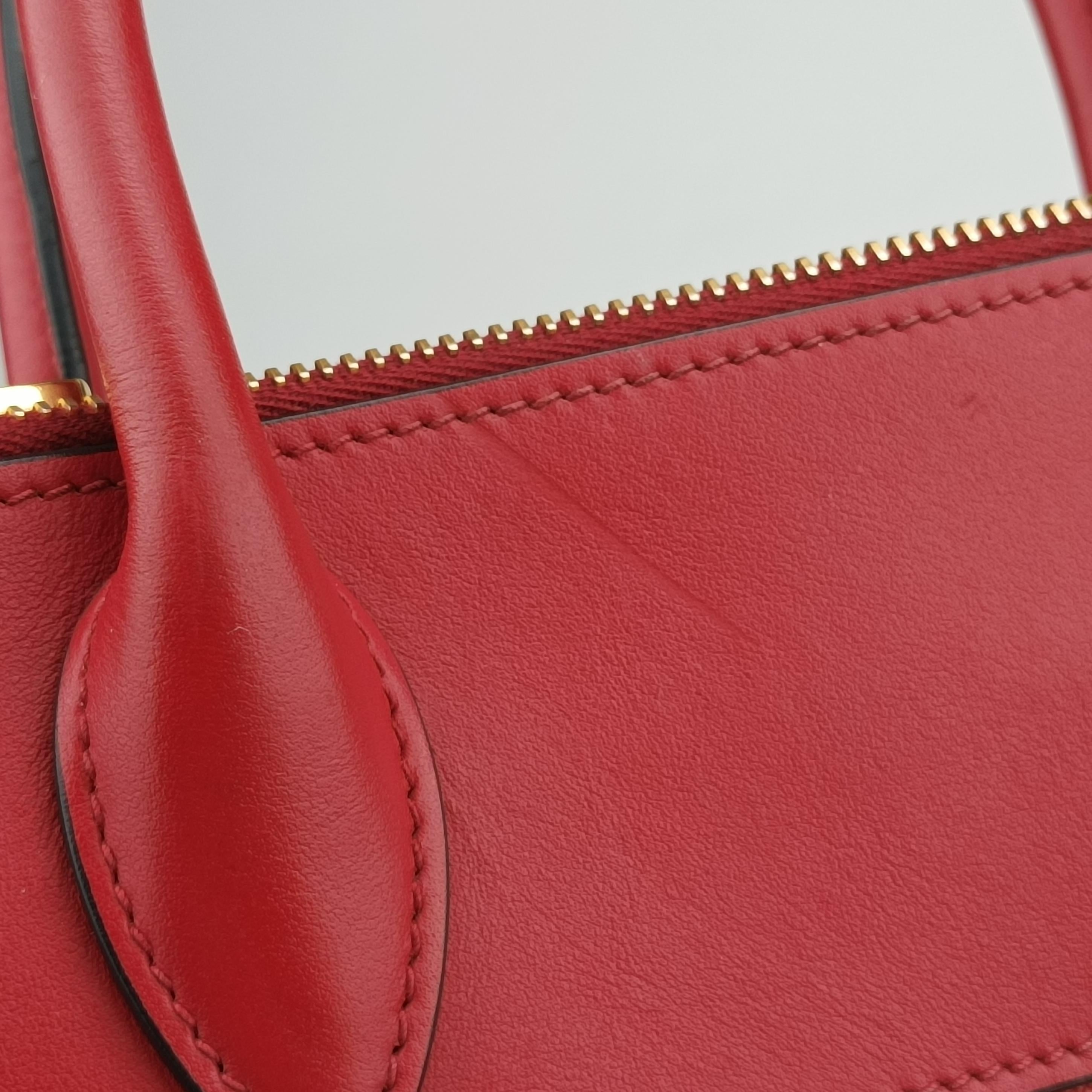 Pre-owned Prada Paradigm Red SAFFIANO Leather 1BA130 shoulderbag | stylenewstar