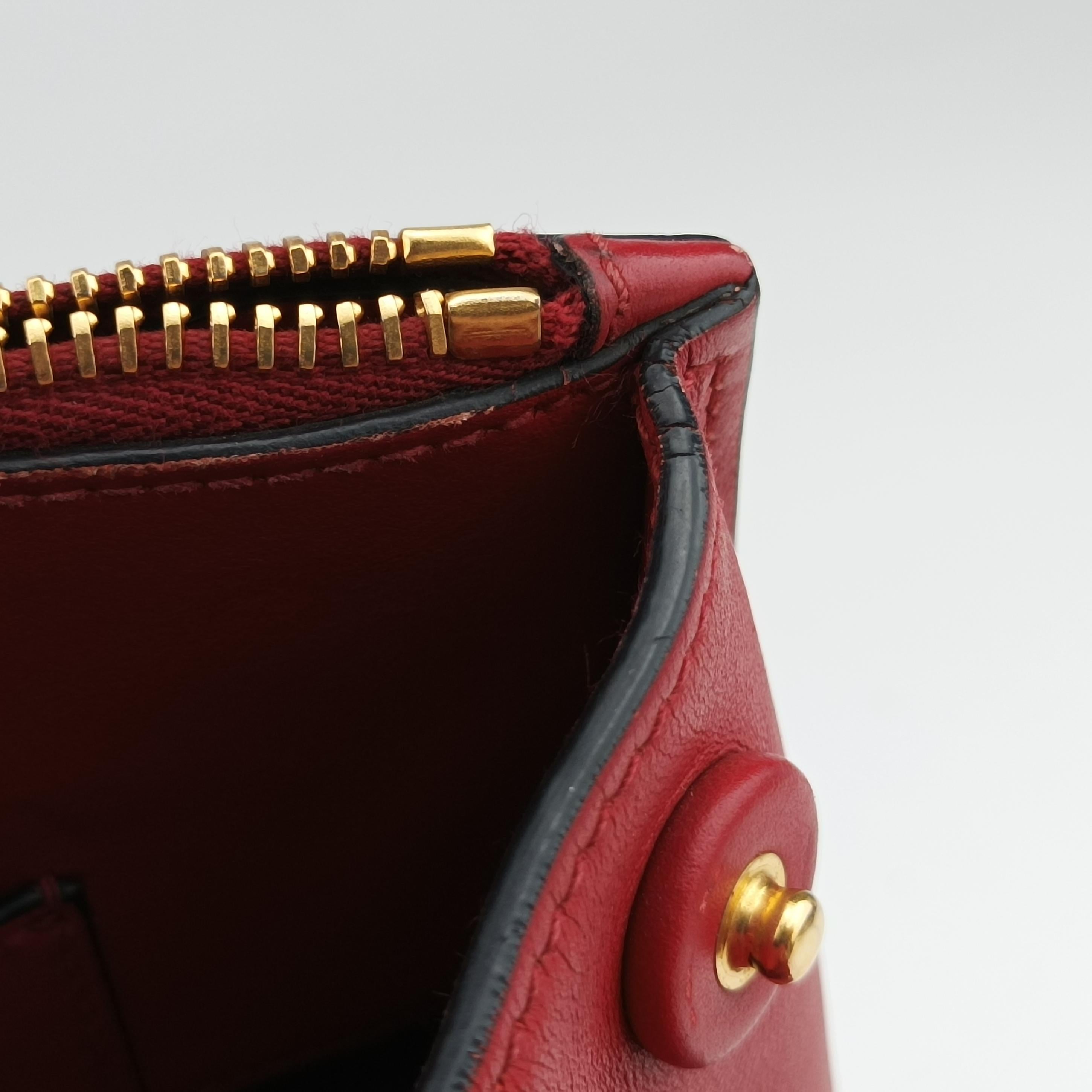 Pre-owned Prada Paradigm Red SAFFIANO Leather 1BA130 shoulderbag | stylenewstar