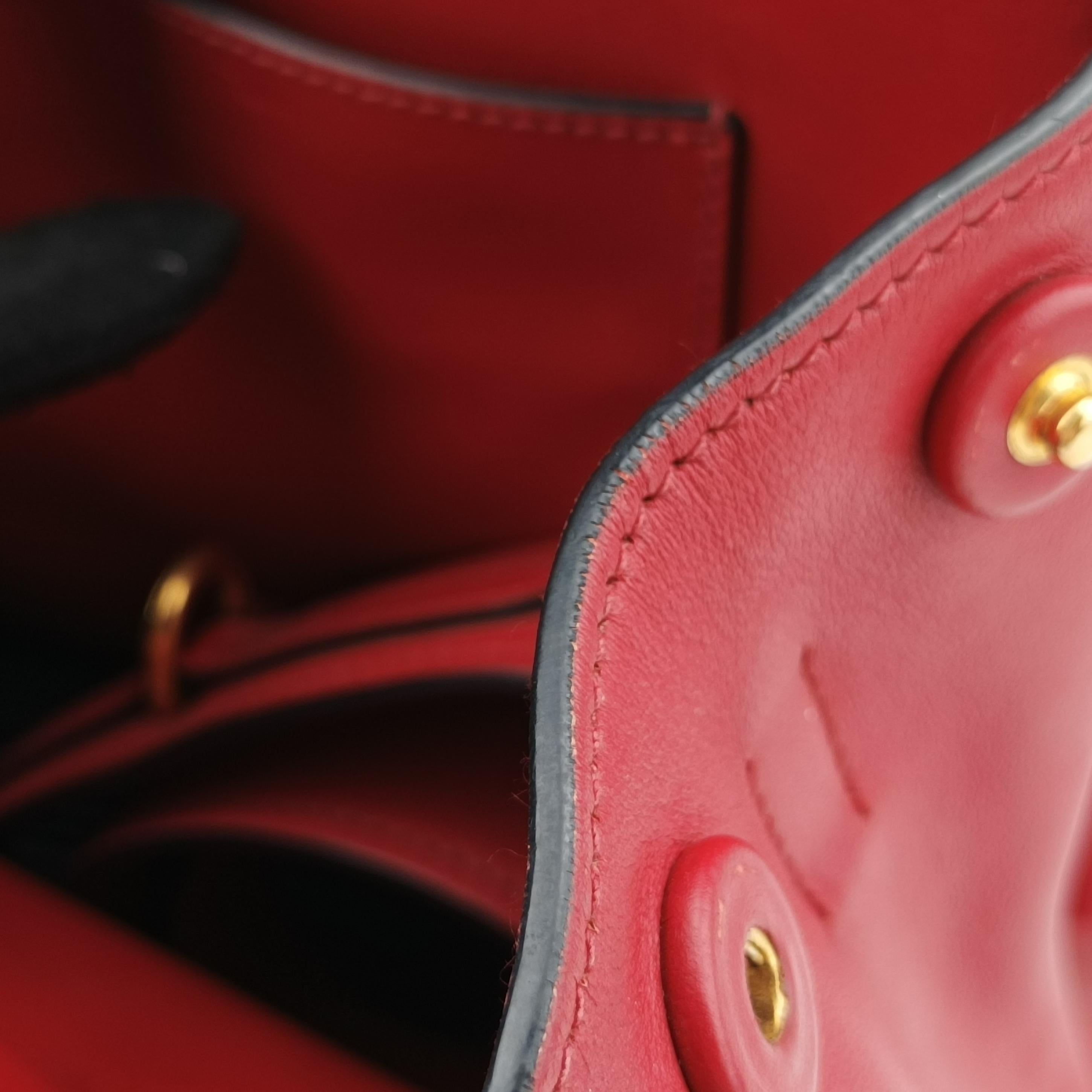 Pre-owned Prada Paradigm Red SAFFIANO Leather 1BA130 shoulderbag | stylenewstar