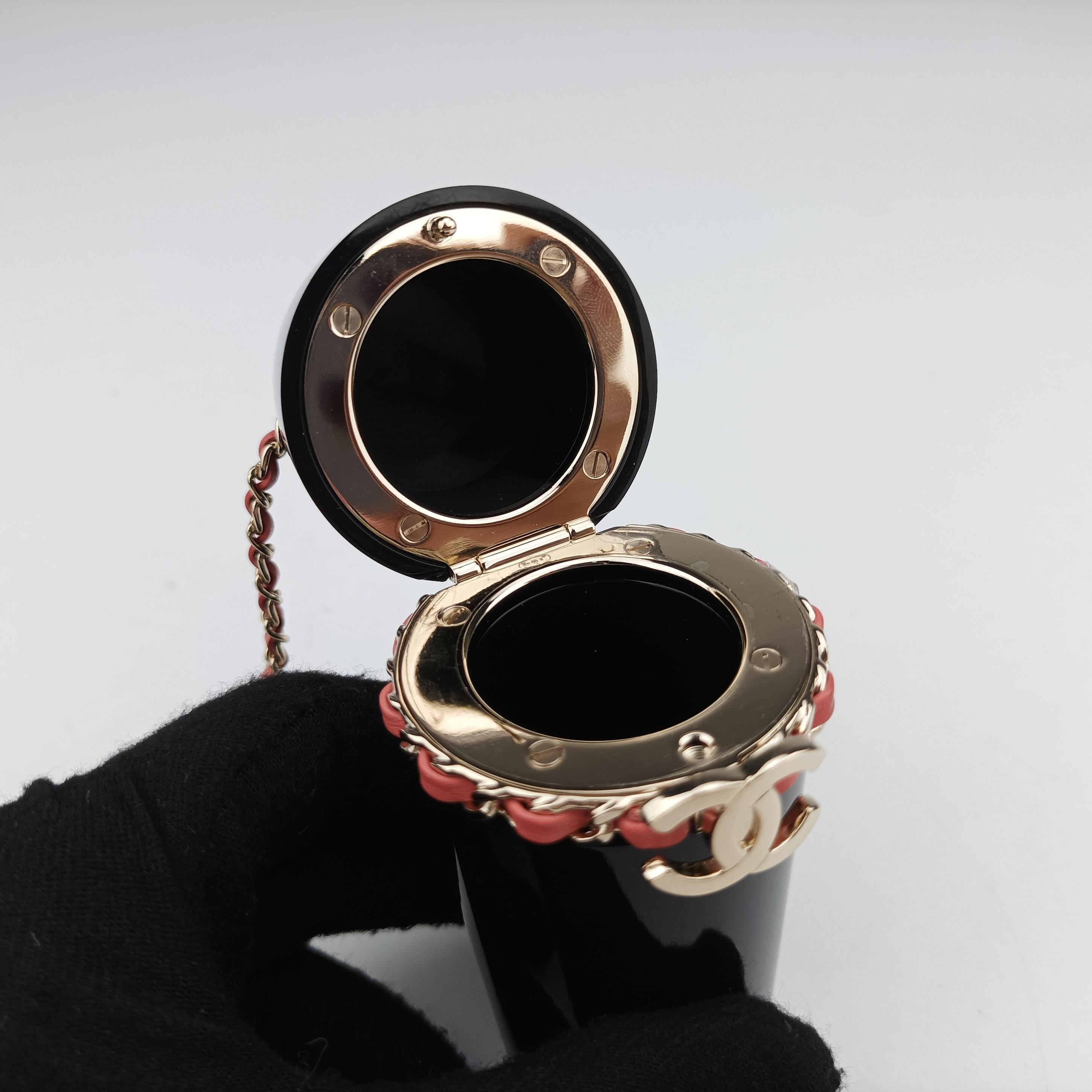 Pre-owned Chanel Coco Mark Lucite Lipstick Case On Chain Black plastic  shoulderbag | stylenewstar
