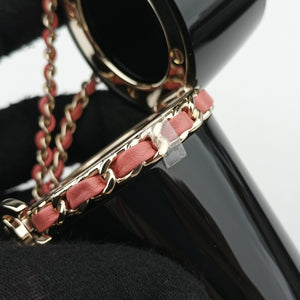 Pre-owned Chanel Coco Mark Lucite Lipstick Case On Chain Black plastic  shoulderbag | stylenewstar