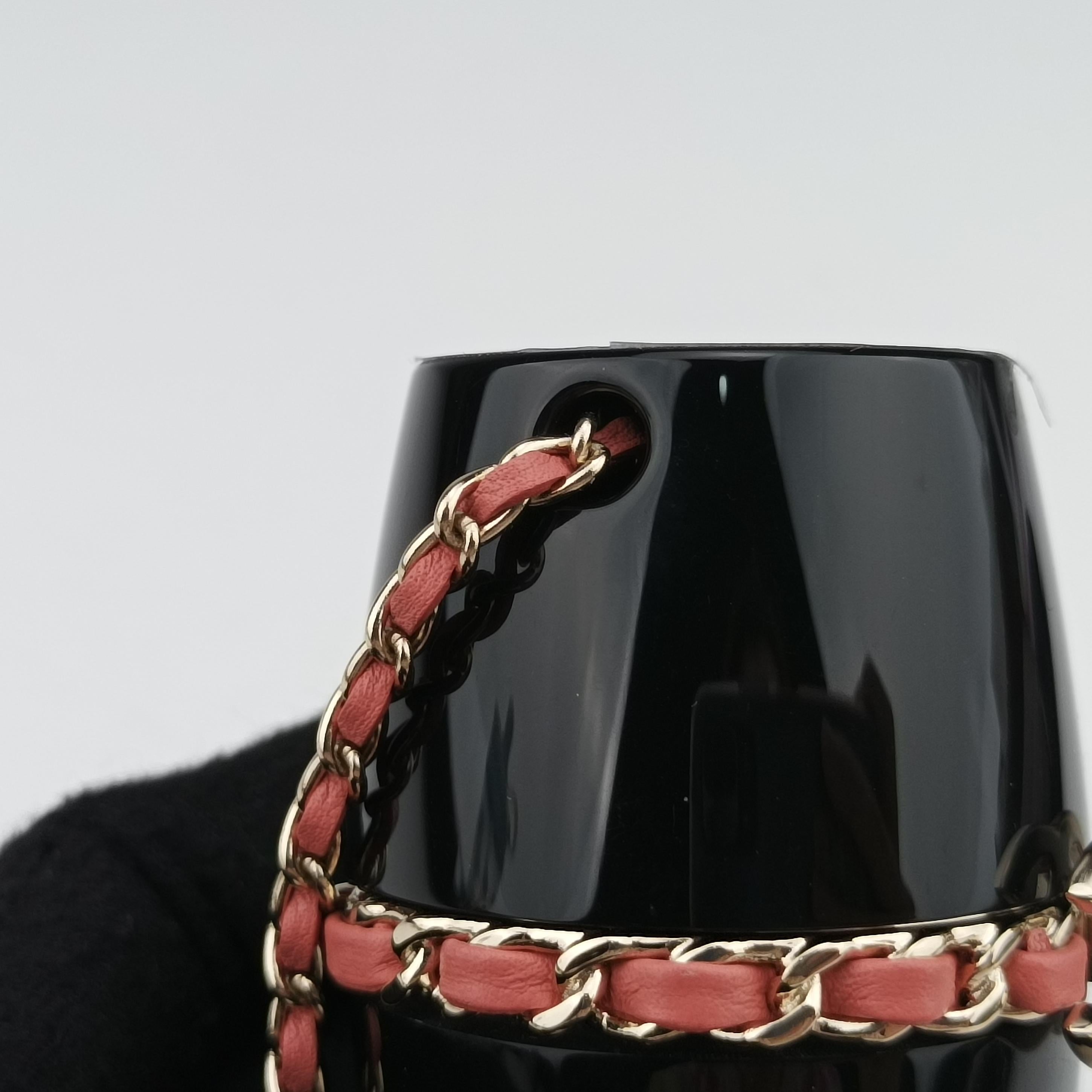 Pre-owned Chanel Coco Mark Lucite Lipstick Case On Chain Black plastic  shoulderbag | stylenewstar