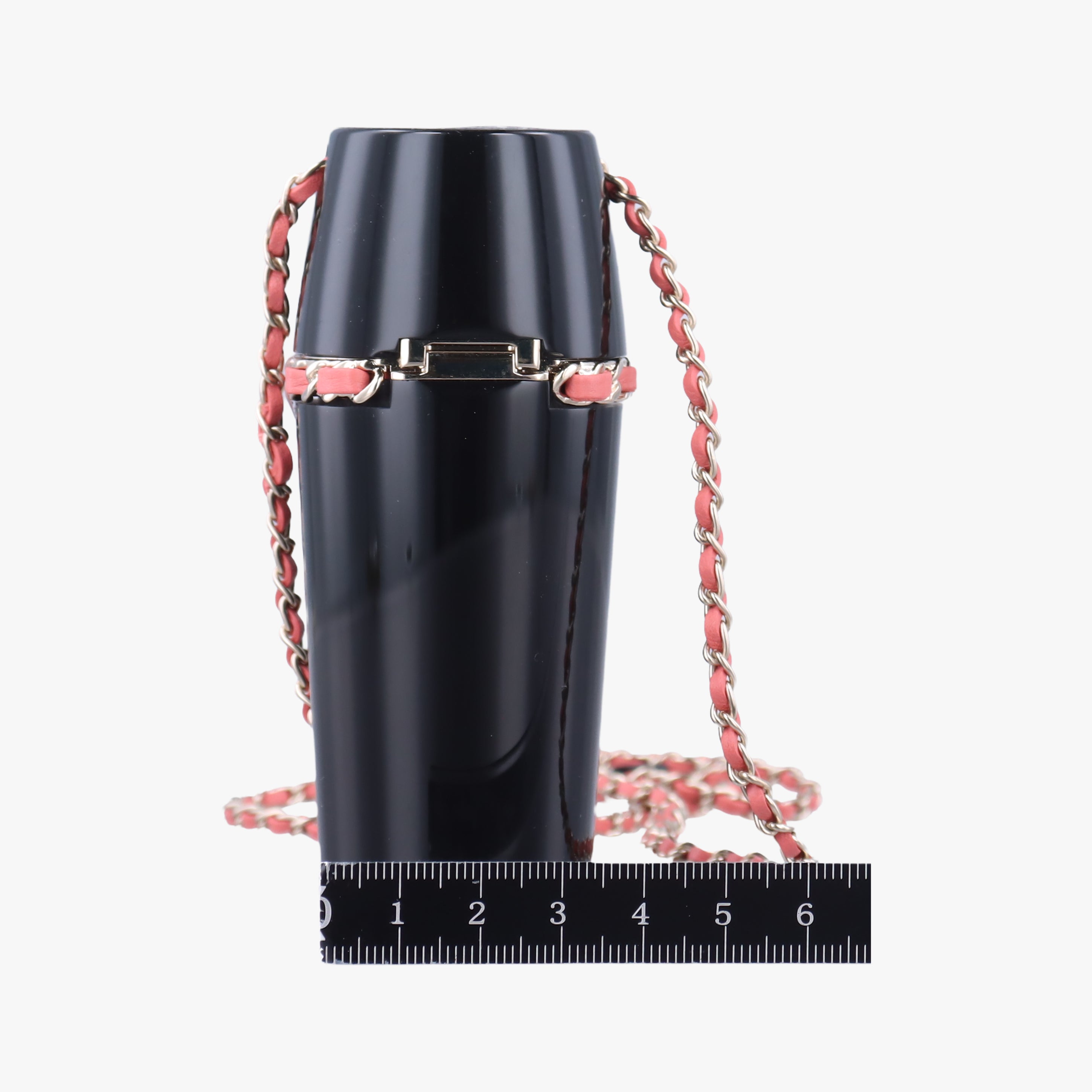 Pre-owned Chanel Coco Mark Lucite Lipstick Case On Chain Black plastic  shoulderbag | stylenewstar